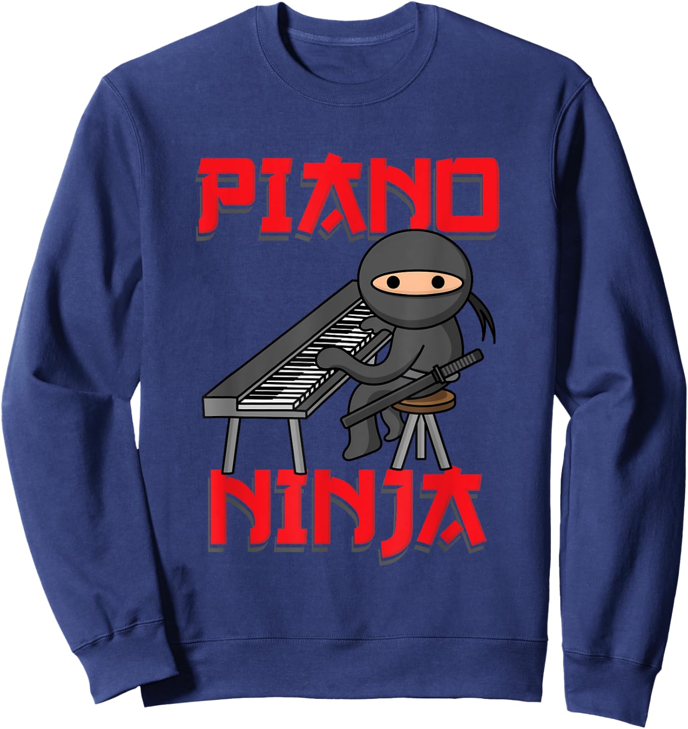 Piano Ninja | Funny Keyboard Player Pianist Gift Sweatshirt - Sweatshirt | Navy
