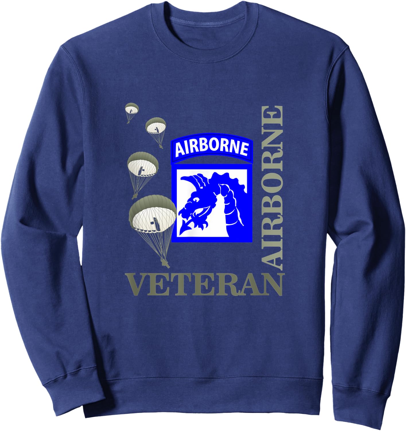18th Airborne Corps Veteran Paratrooper Veterans Day Xmas Sweatshirt - Sweatshirt | Navy
