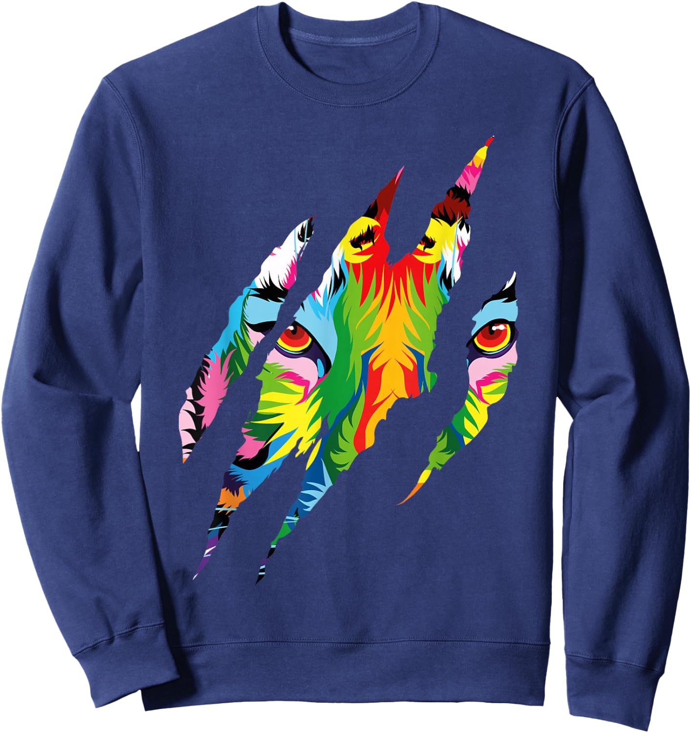 Bengal Tiger Claw Colorful Sweatshirt - Sweatshirt | Navy