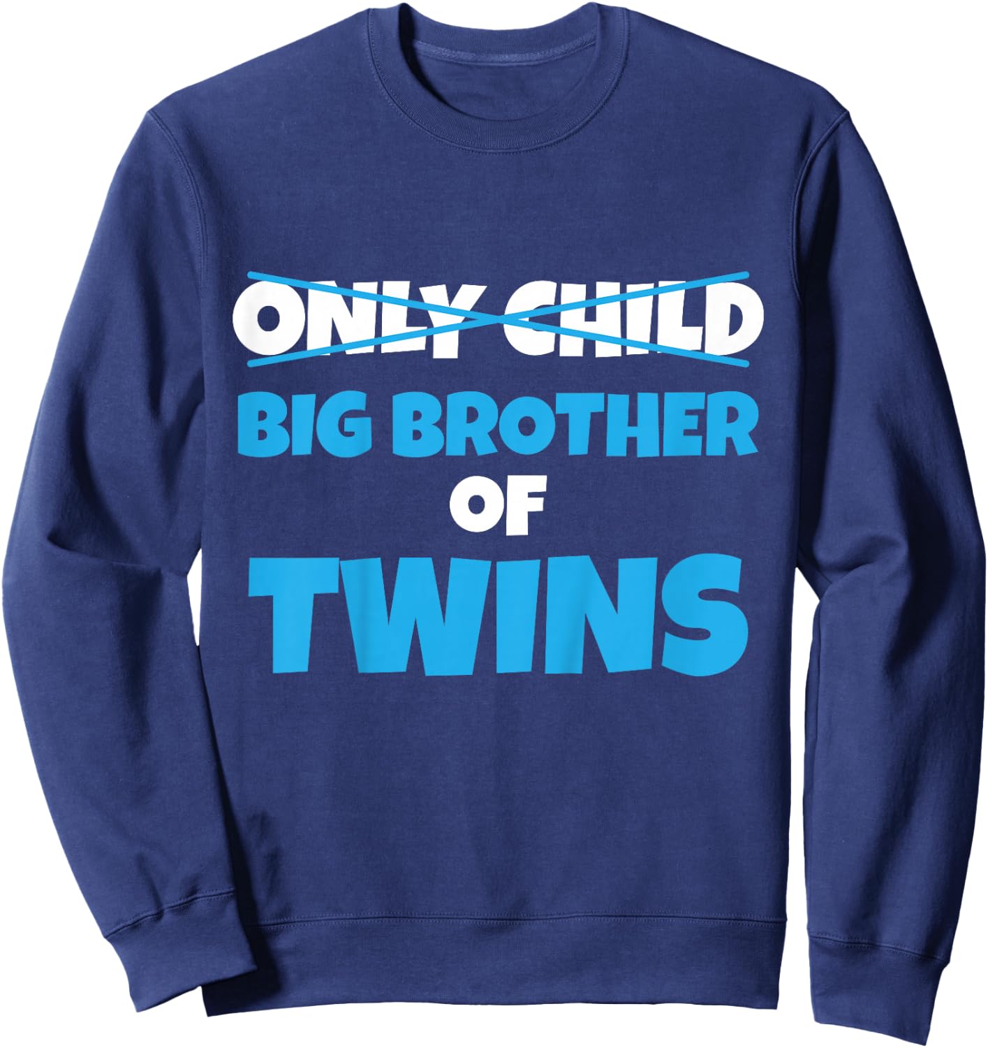 Kids Big Brother of Twins Announcement Older Brother of Twins Sweatshirt - Sweatshirt | Navy