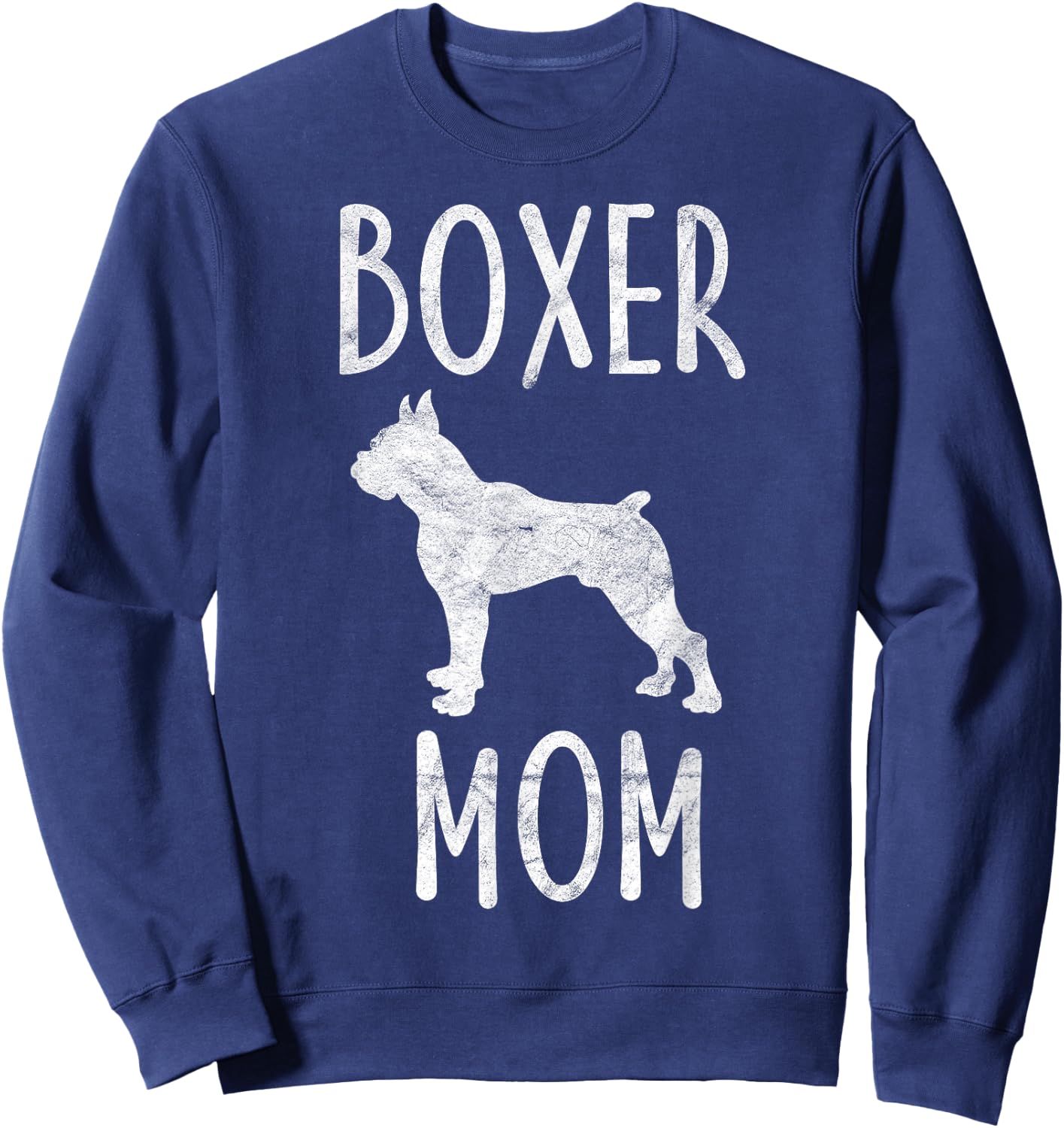 Vintage Boxer Mom Gift Dog Owner Boxer Mother Men Women Girls Kids Sweatshirt - Sweatshirt | Navy