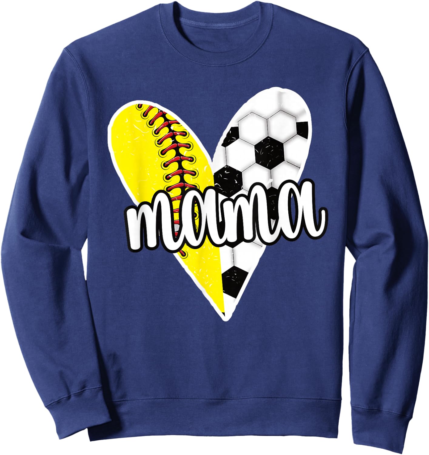Baller Mama Proud Soccer Softball Player Ball Mom Sweatshirt - Sweatshirt | Navy