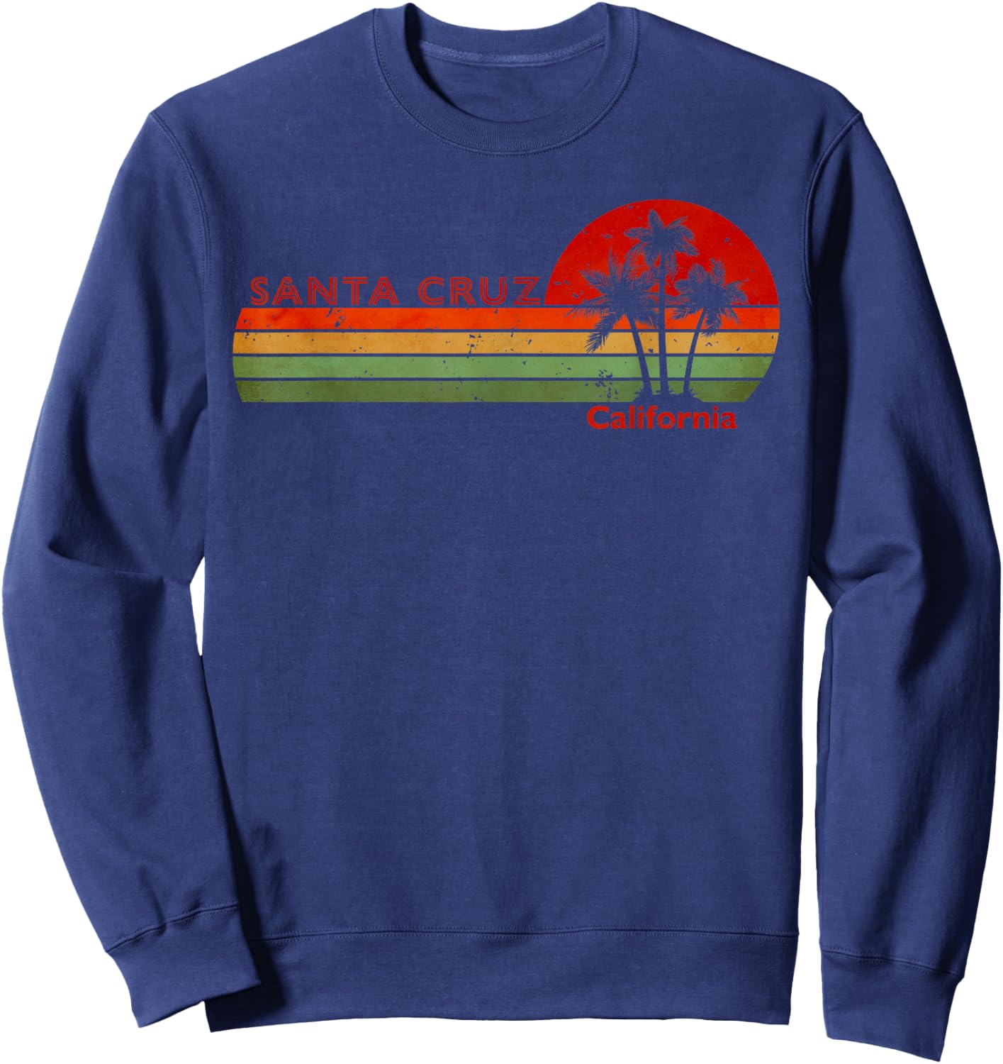 Santa Cruz California Retro Vintage Sunset Sweatshirt - Sweatshirt | Navy
