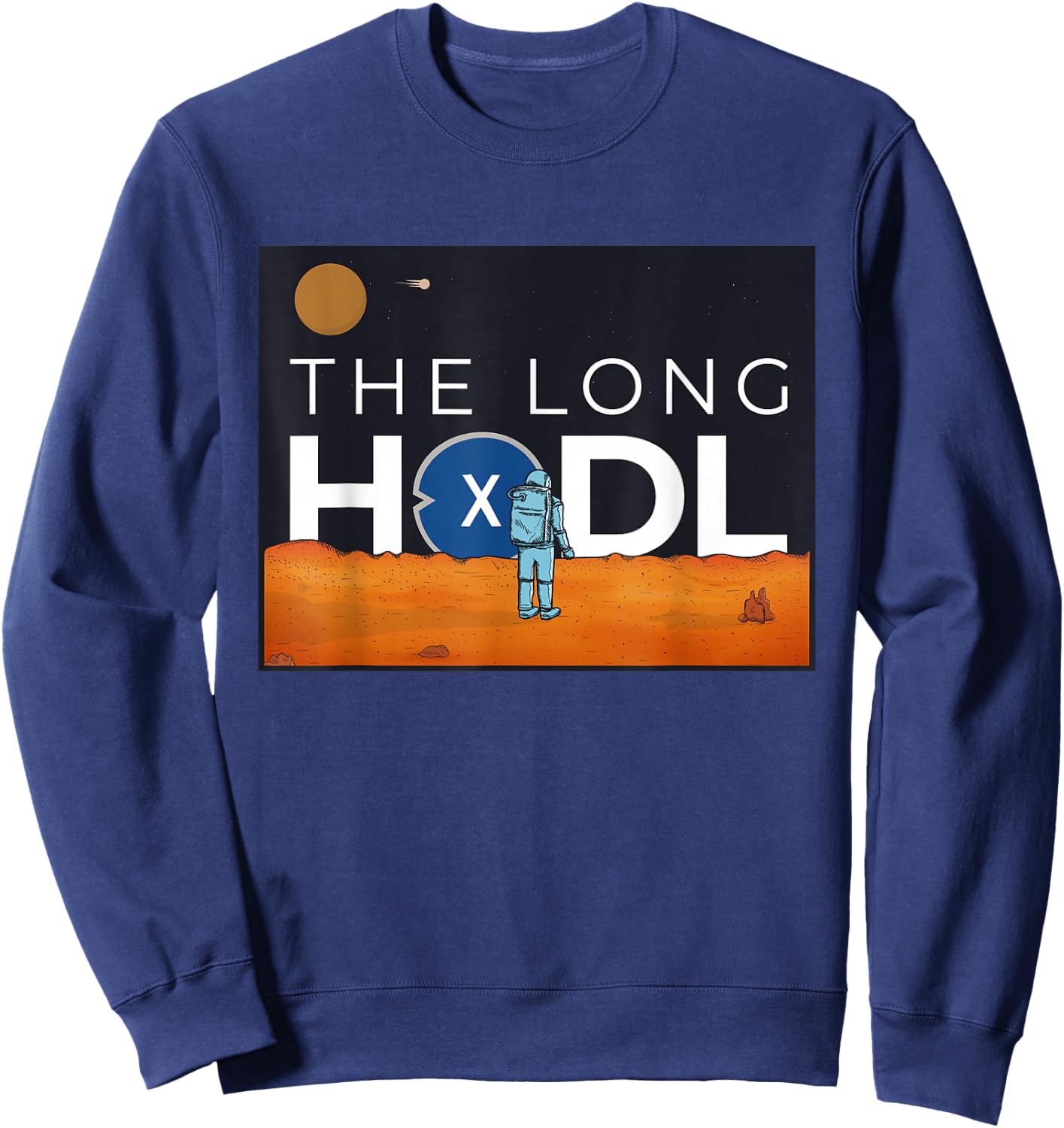 The Long Hodl, XDC To The Moon Crypto Gift Bear Market Sweatshirt - Sweatshirt | Navy