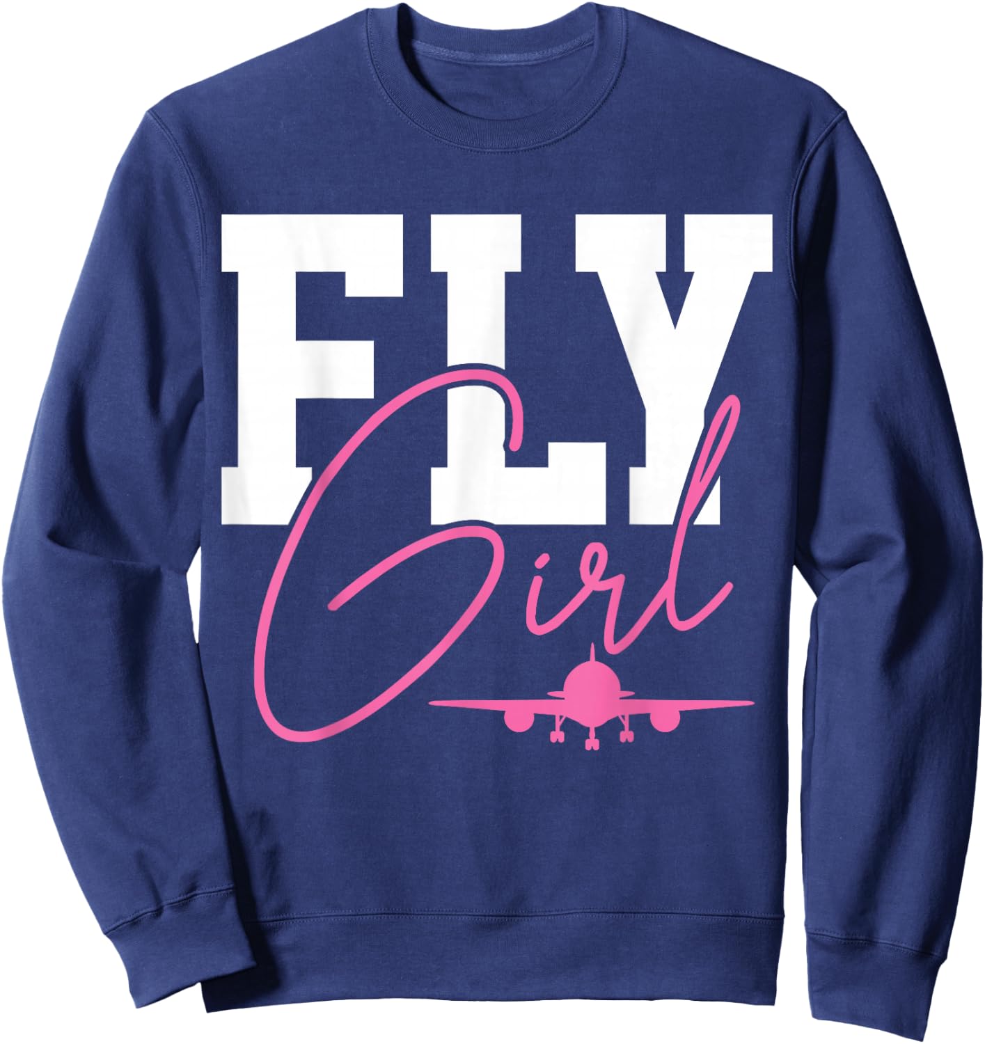 Pilot Girl Aeroplane Aviation Sweatshirt - Sweatshirt | Navy