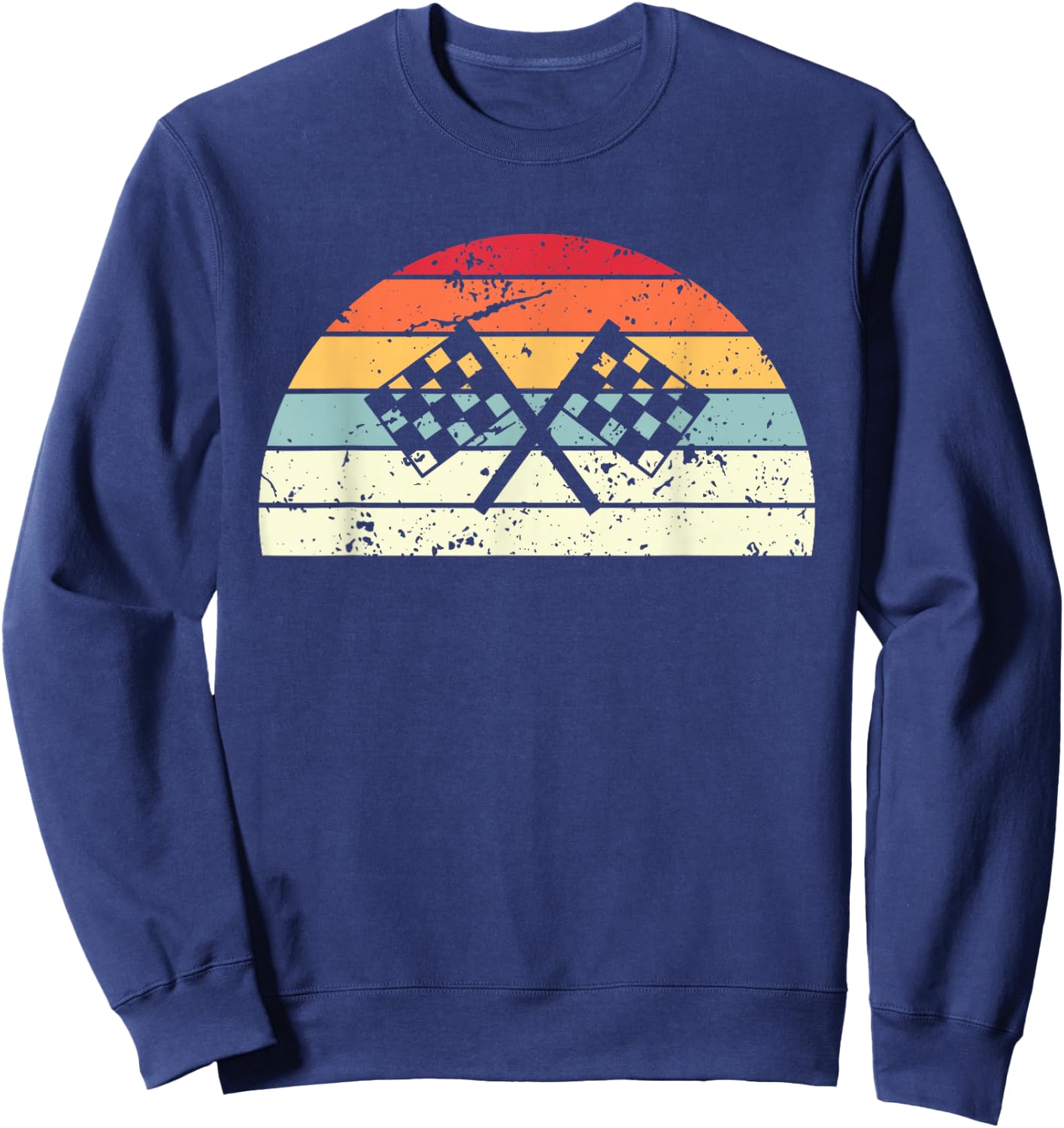Vintage Racing Sunset Men Women distressed Sunrise Sweatshirt - Sweatshirt | Navy
