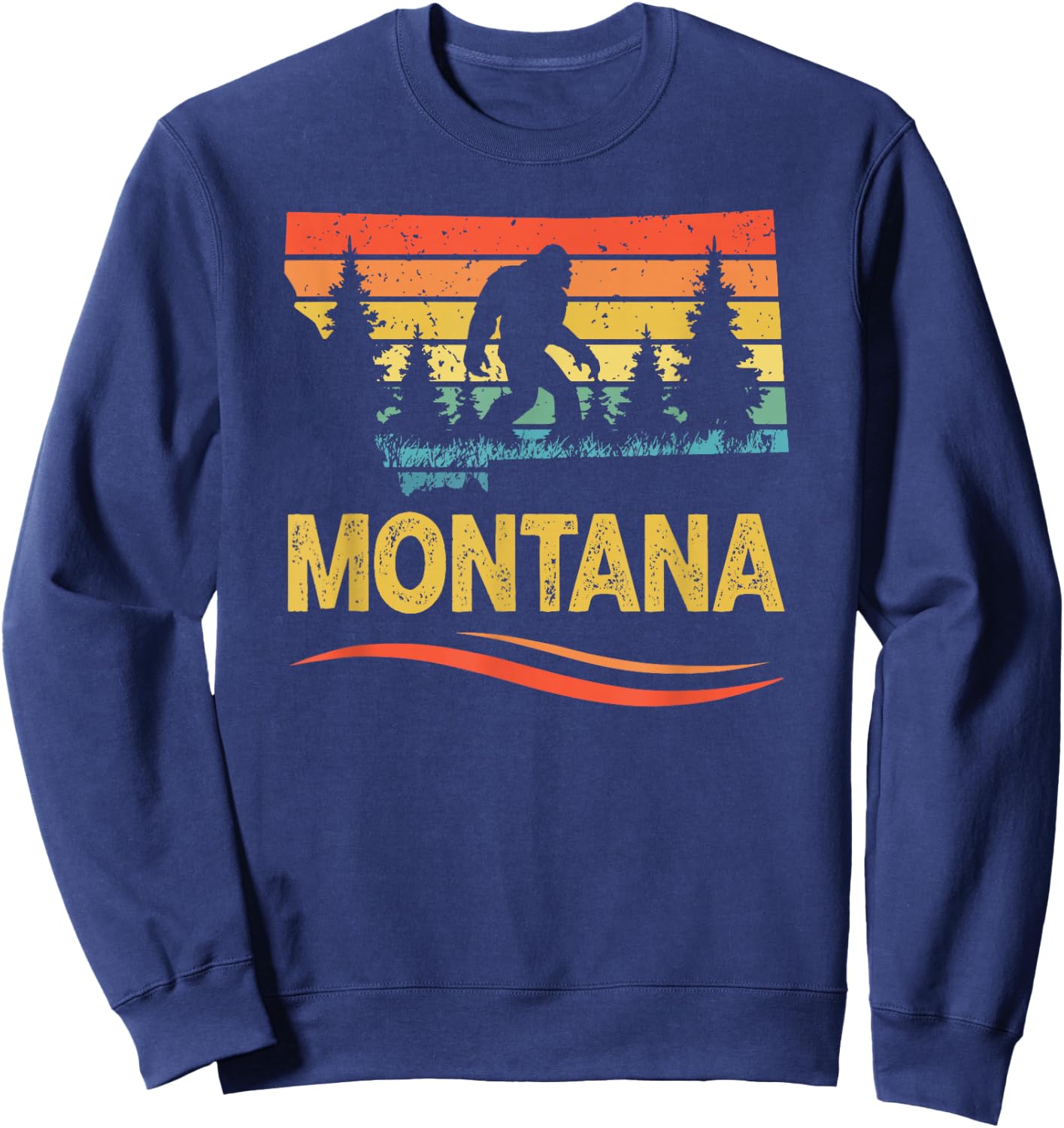 Montana and a Bigfoot Or Sasquatch Sweatshirt - Sweatshirt | Navy