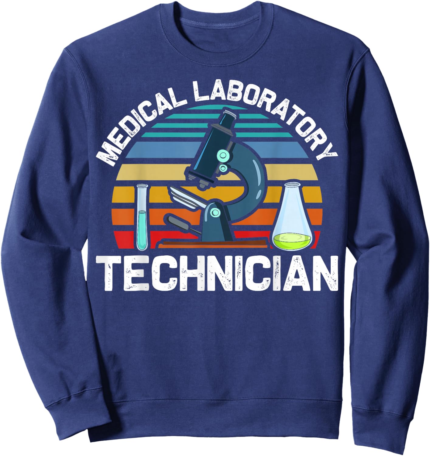 Med Lab Geek Retro Medical Laboratory Technician Sweatshirt - Sweatshirt | Navy