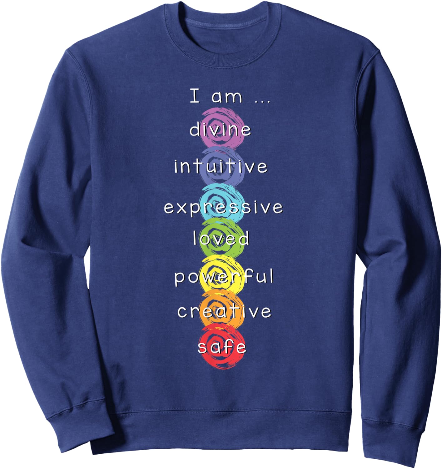 7 Chakras Namaste Meditation Yoga Sweatshirt - Sweatshirt | Navy