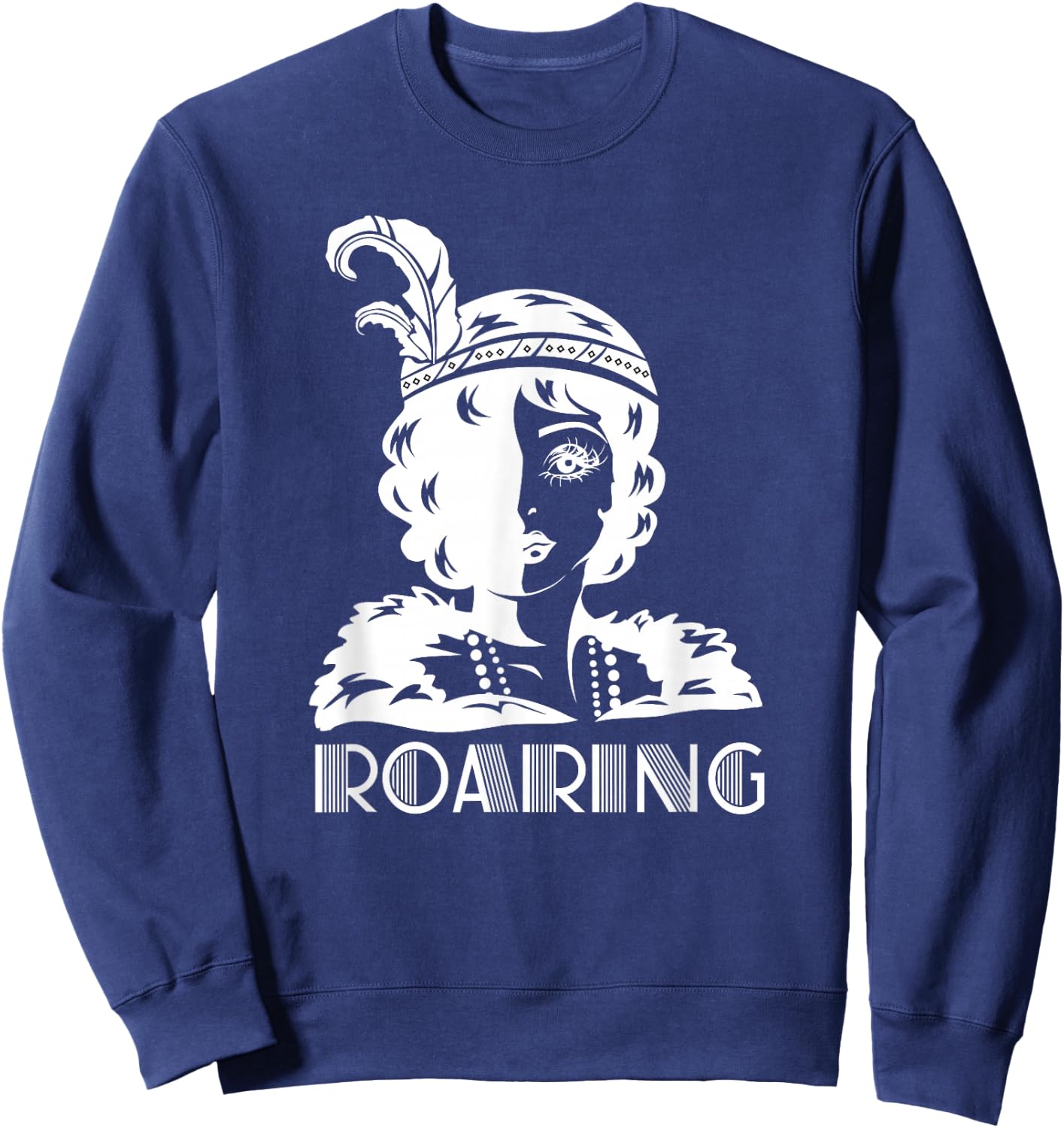 ROARING 1920's Glamorous Woman Flapper Sweatshirt - Sweatshirt | Navy