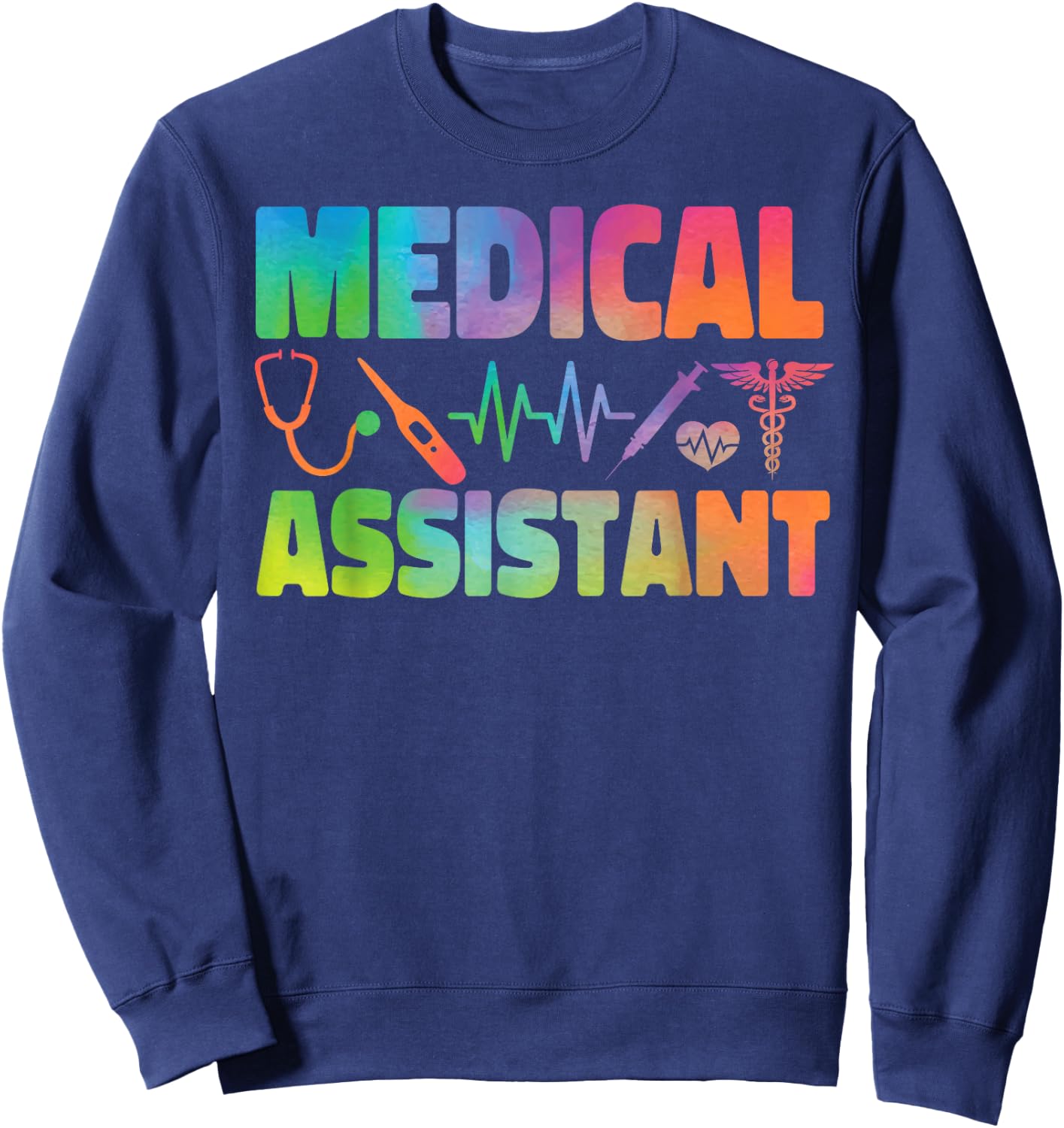 Certified Medical Assistant Watercolor CMA Sweatshirt - Sweatshirt | Navy