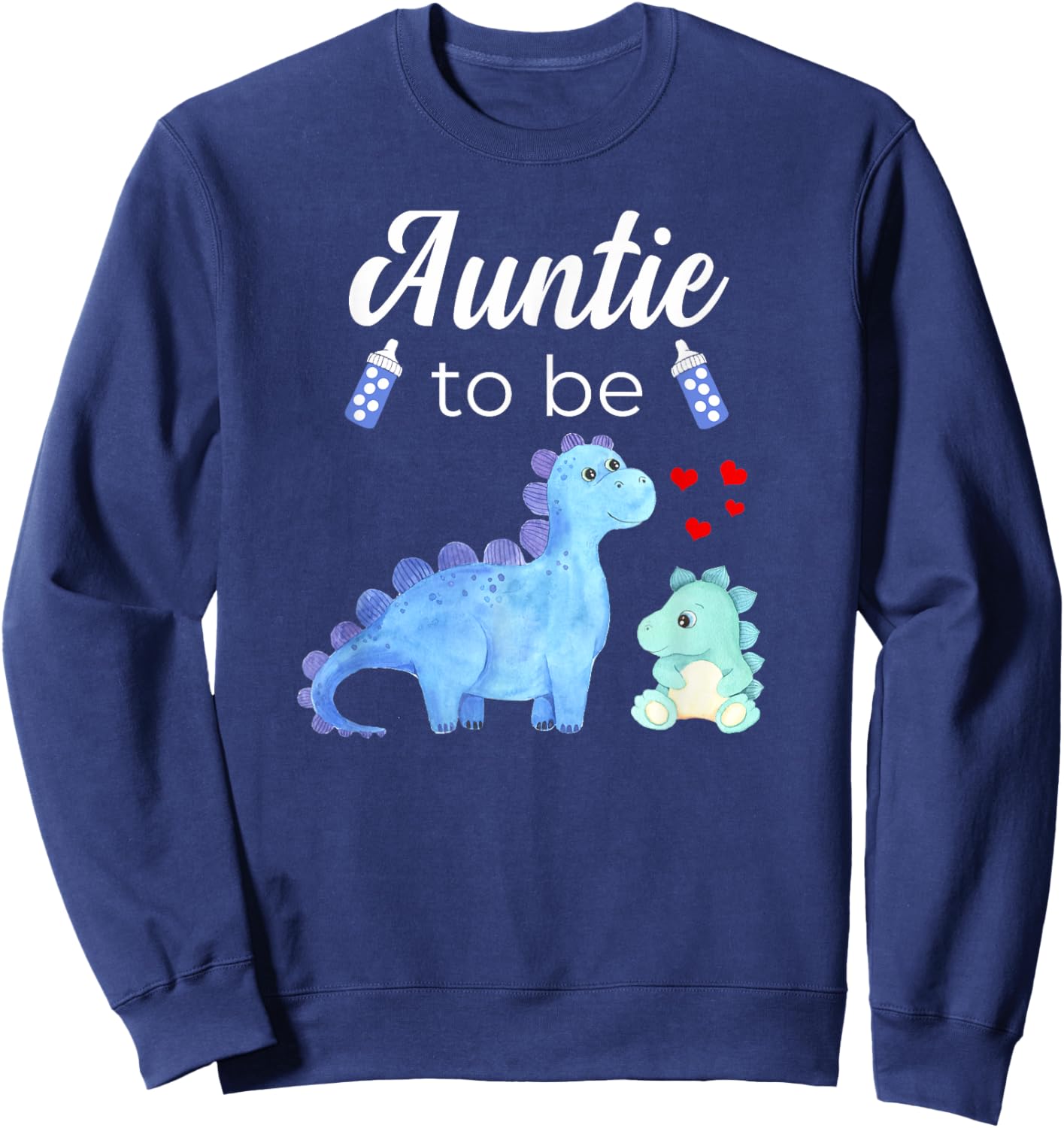 Auntie To Be Dinosaur Baby Shower For Boy Sweatshirt - Sweatshirt | Navy