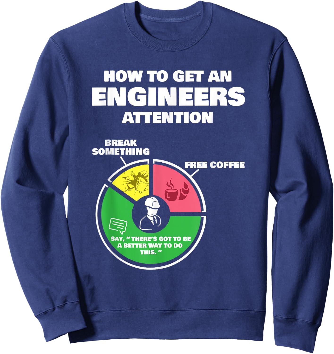 Engineer Engineering Gifts - How to Get Engineers Attention Small Sweatshirt - Sweatshirt | Navy