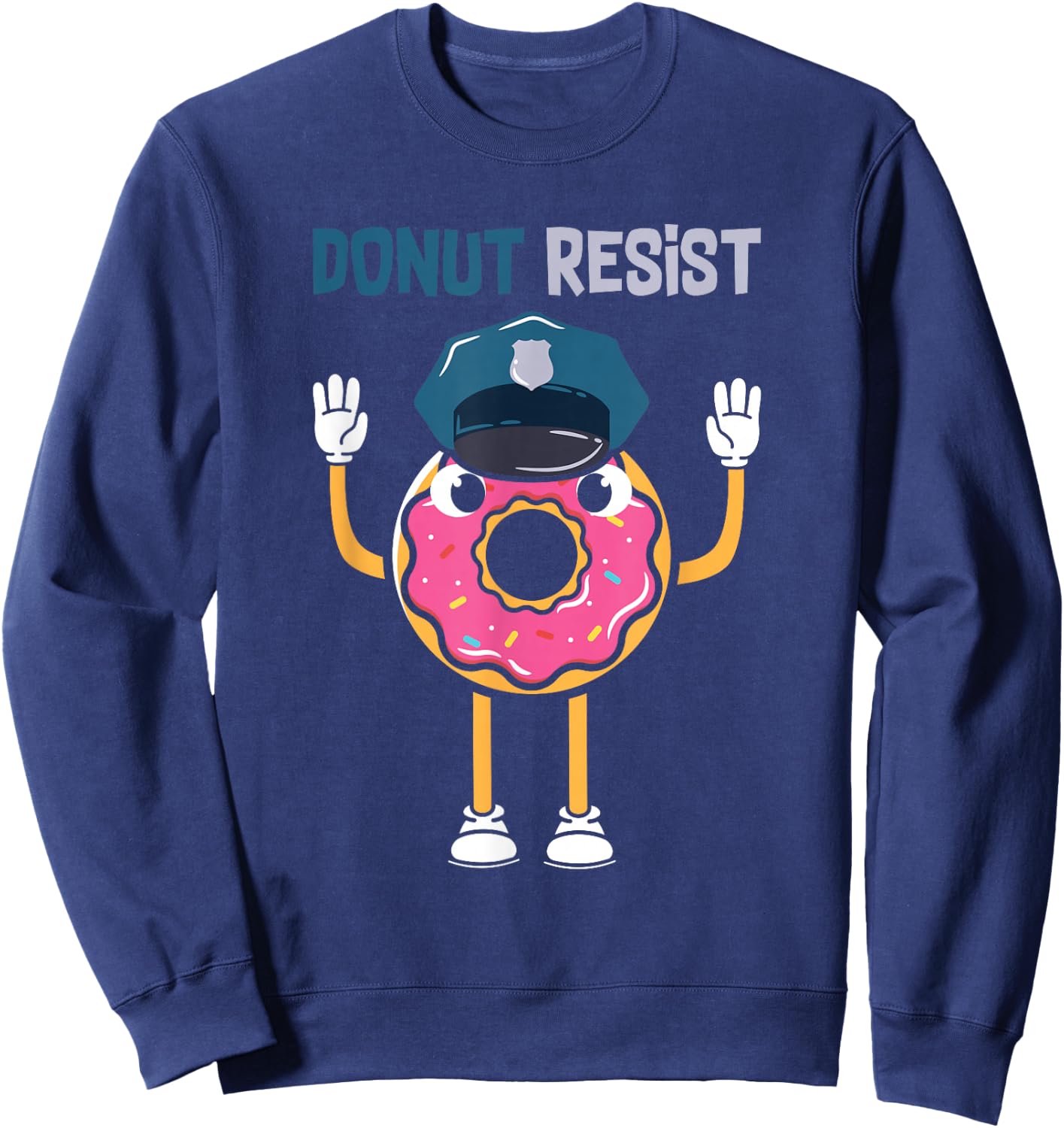Donut Sprinkles Doughnut Fried Dough Sweet Snack Dessert Sweatshirt - Sweatshirt | Navy