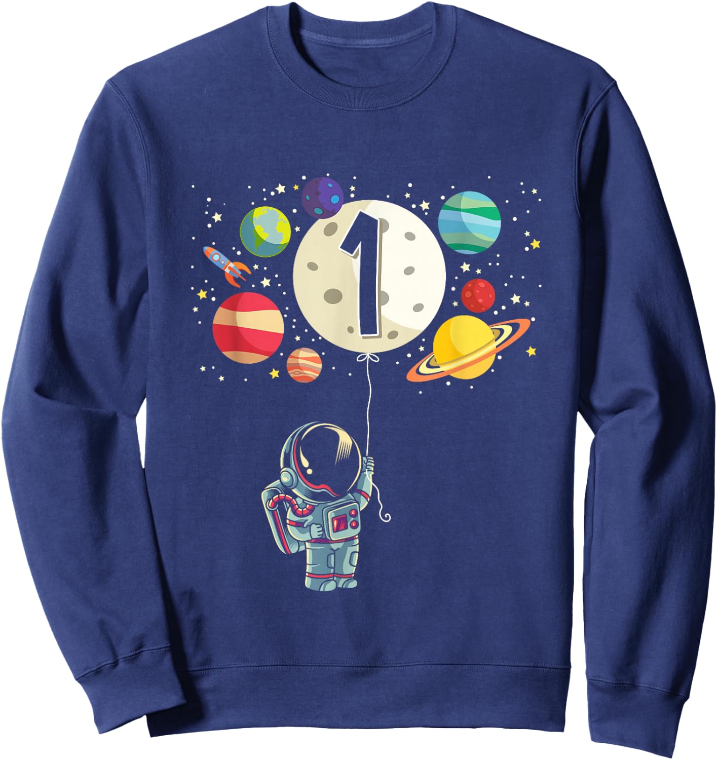 1 Years Old Birthday Boy Gifts Astronaut 1st Birthday Sweatshirt - Sweatshirt | Navy