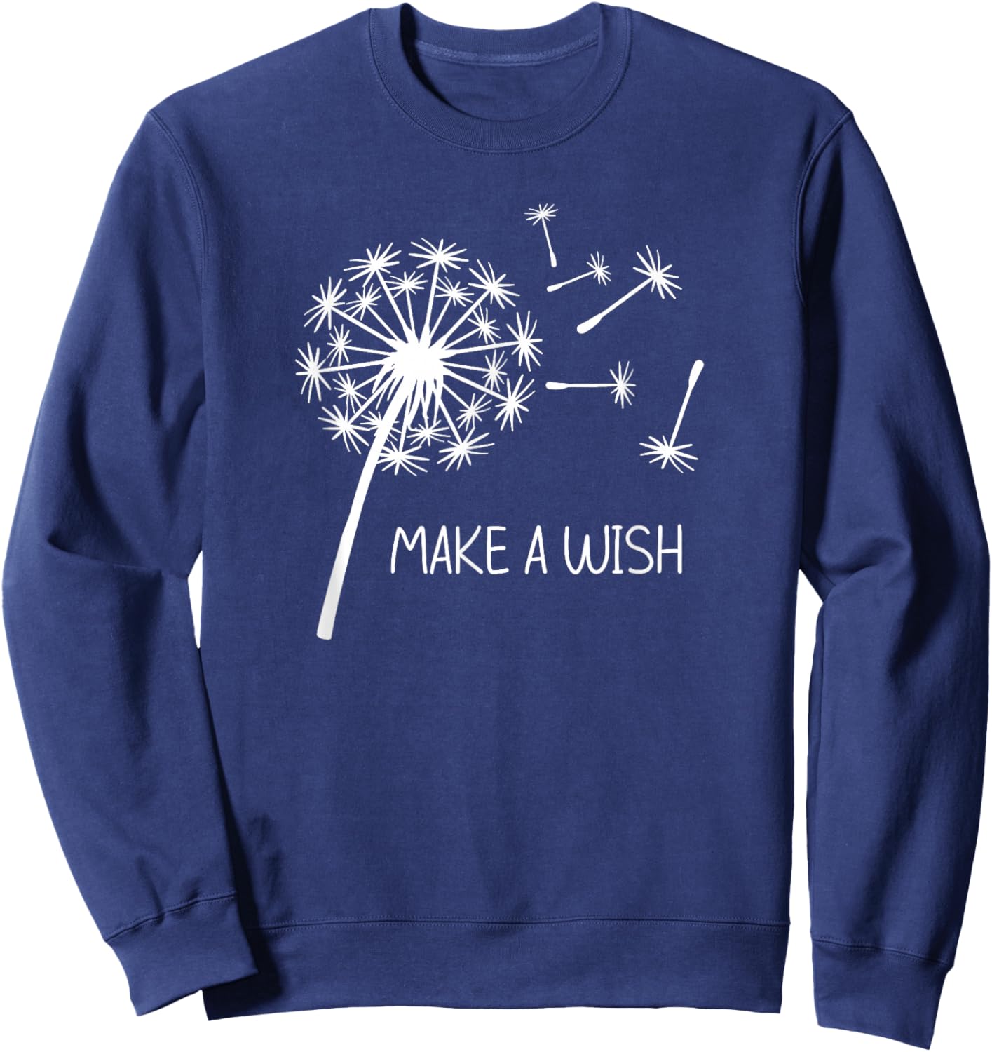 Dandelion Make A Wish, Flowers Graphic, Nature, Family Sweatshirt - Sweatshirt | Navy