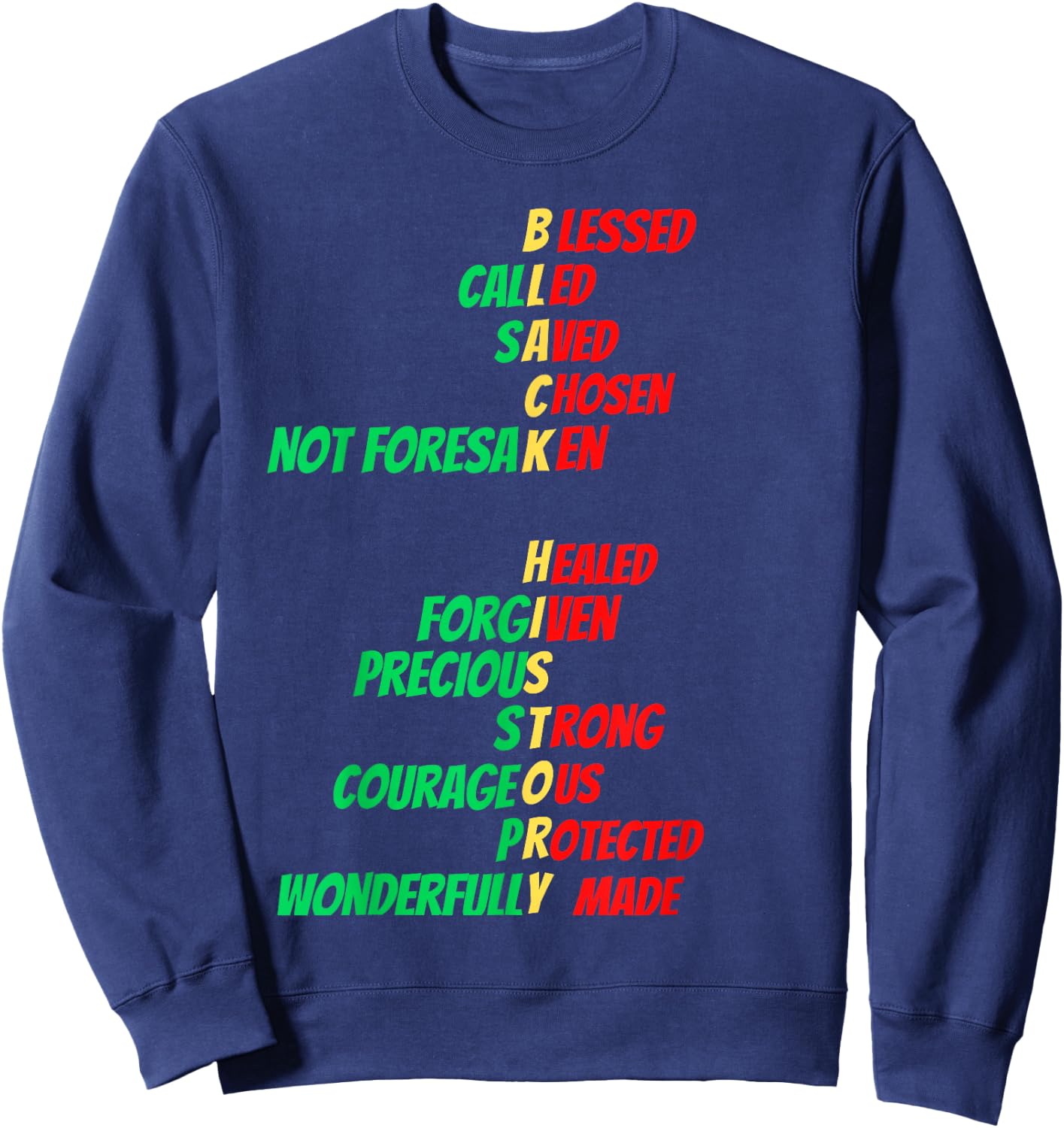 Christian Black History Melanin Church Men Women Boys Girls Sweatshirt - Sweatshirt | Navy