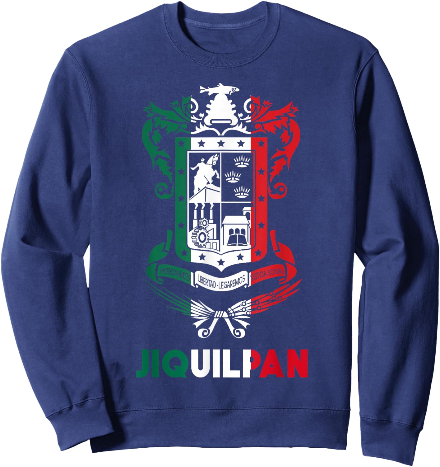 Jiquilpan Michoacan Mexico Escudo Y Lema Arte Emblem Merch Sweatshirt - Sweatshirt | Navy