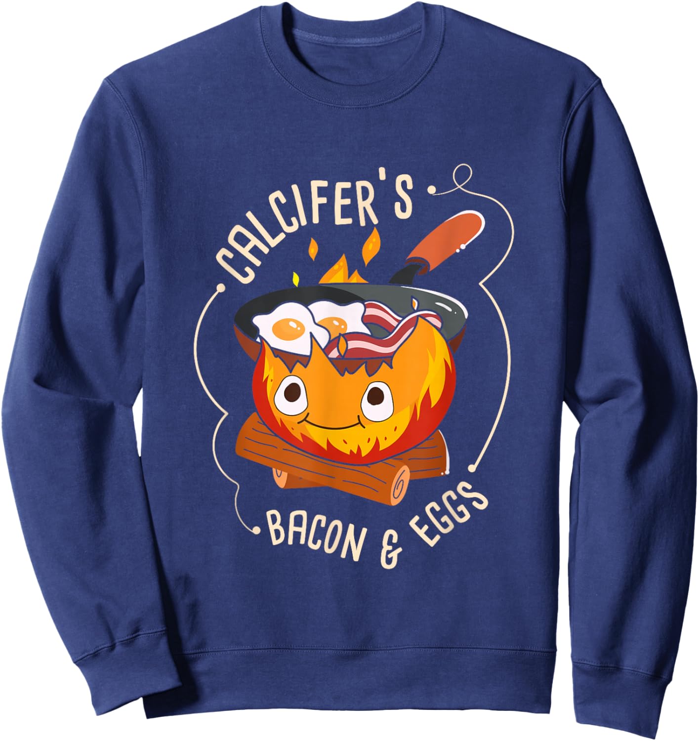 Calcifers Bacon And Egg I Camping Cooking I Bacon Sweatshirt - Sweatshirt | Navy