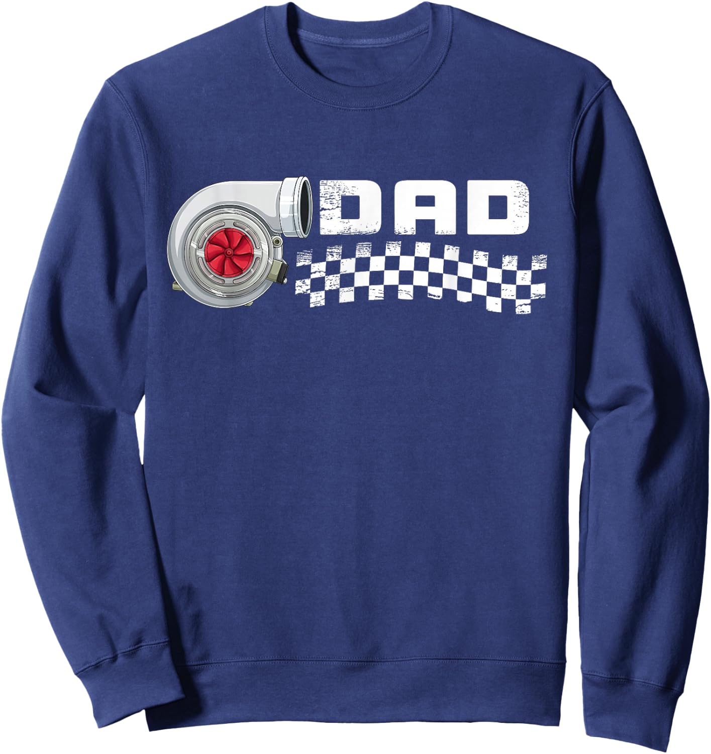 Birthday Party Matching Family pit crew race car Dad Sweatshirt - Sweatshirt | Navy