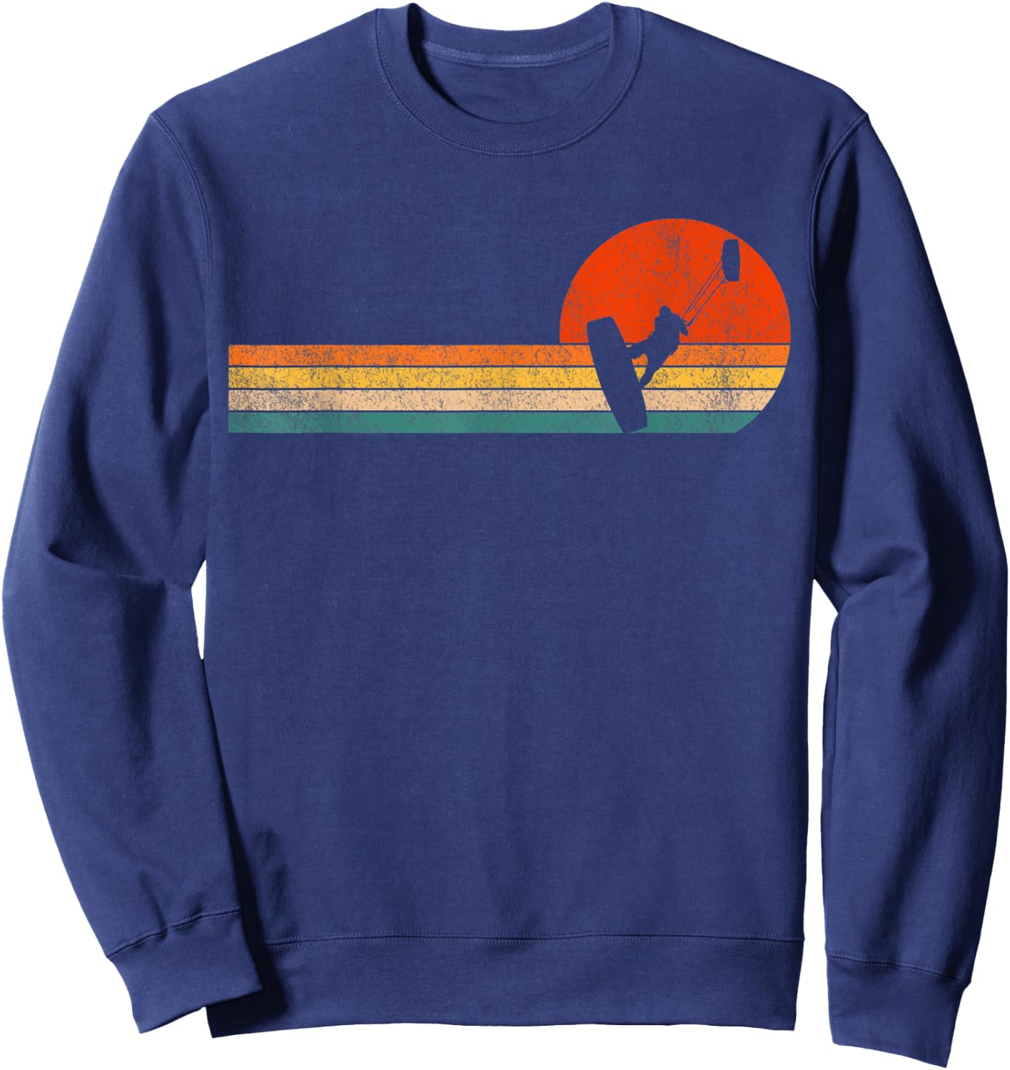 Retro Kitesurfing Kiteboarding Kitesurf Kiteboarder Vintage Sweatshirt - Sweatshirt | Navy