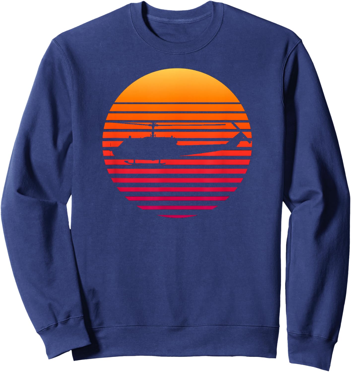 Vintage UH-1 Huey Helicopter Military Sweatshirt - Sweatshirt | Navy