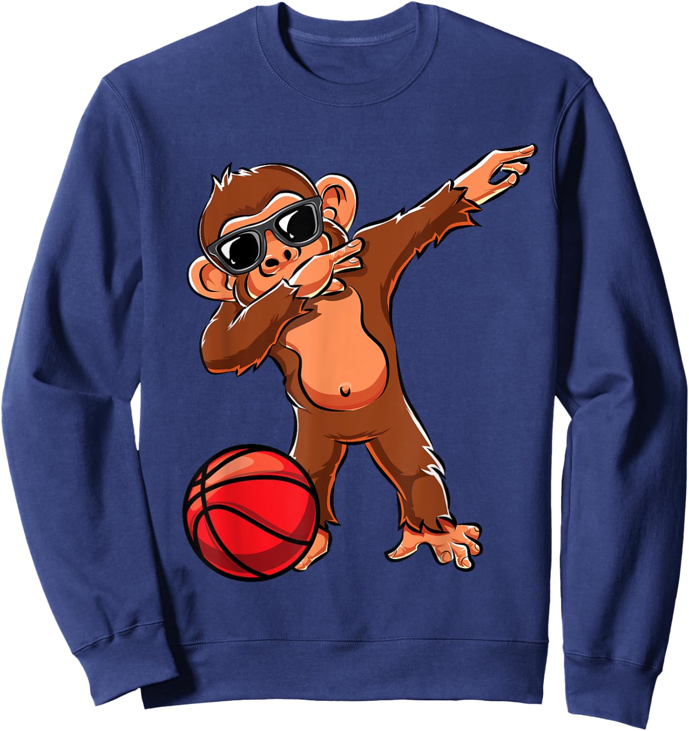 Cute Dabbing Monkey Lovers Dab Basketball Girls Boys Gifts Sweatshirt - Sweatshirt | Navy