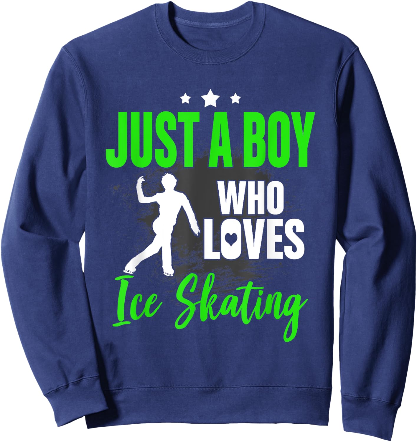 Funny Ice Skating Lover Graphic Men and Boy Figure Skater Sweatshirt - Sweatshirt | Navy