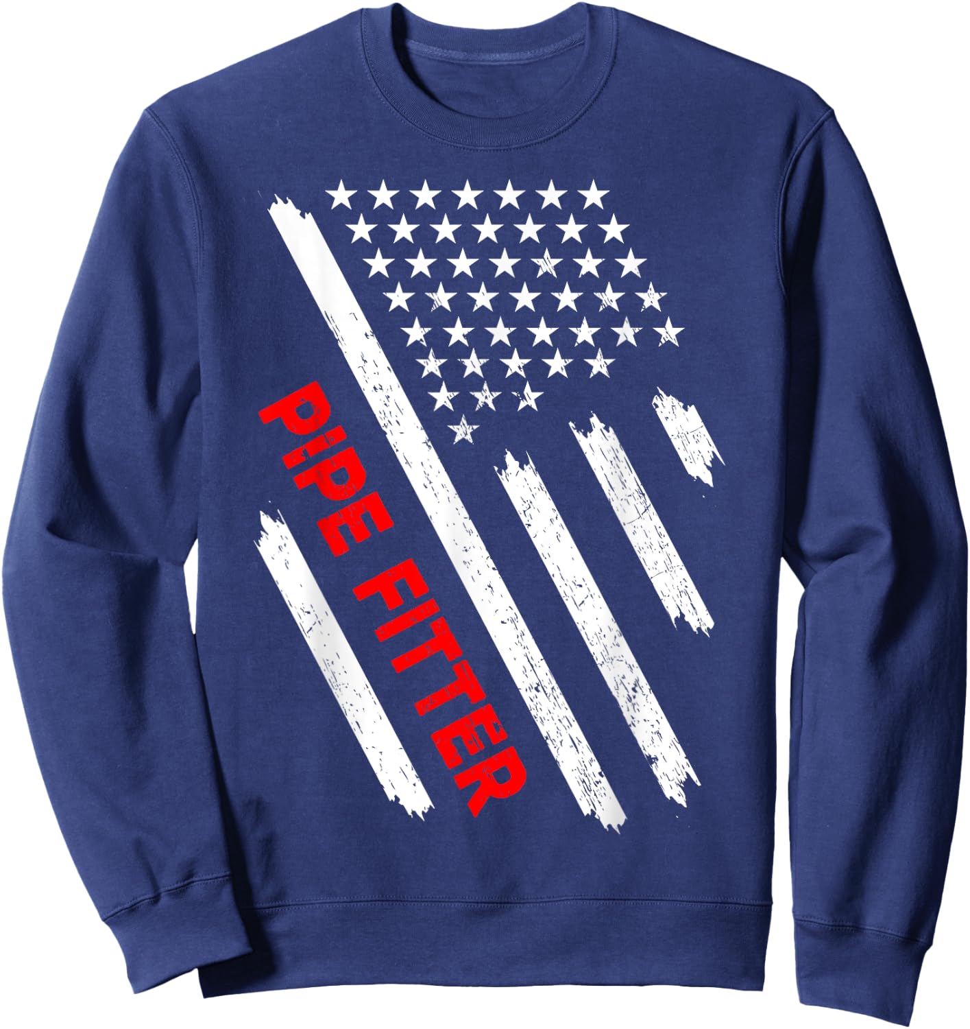 Pipe Fitter American Flag USA Pipefitter Welders Gift Kids Men Sweatshirt - Sweatshirt | Navy