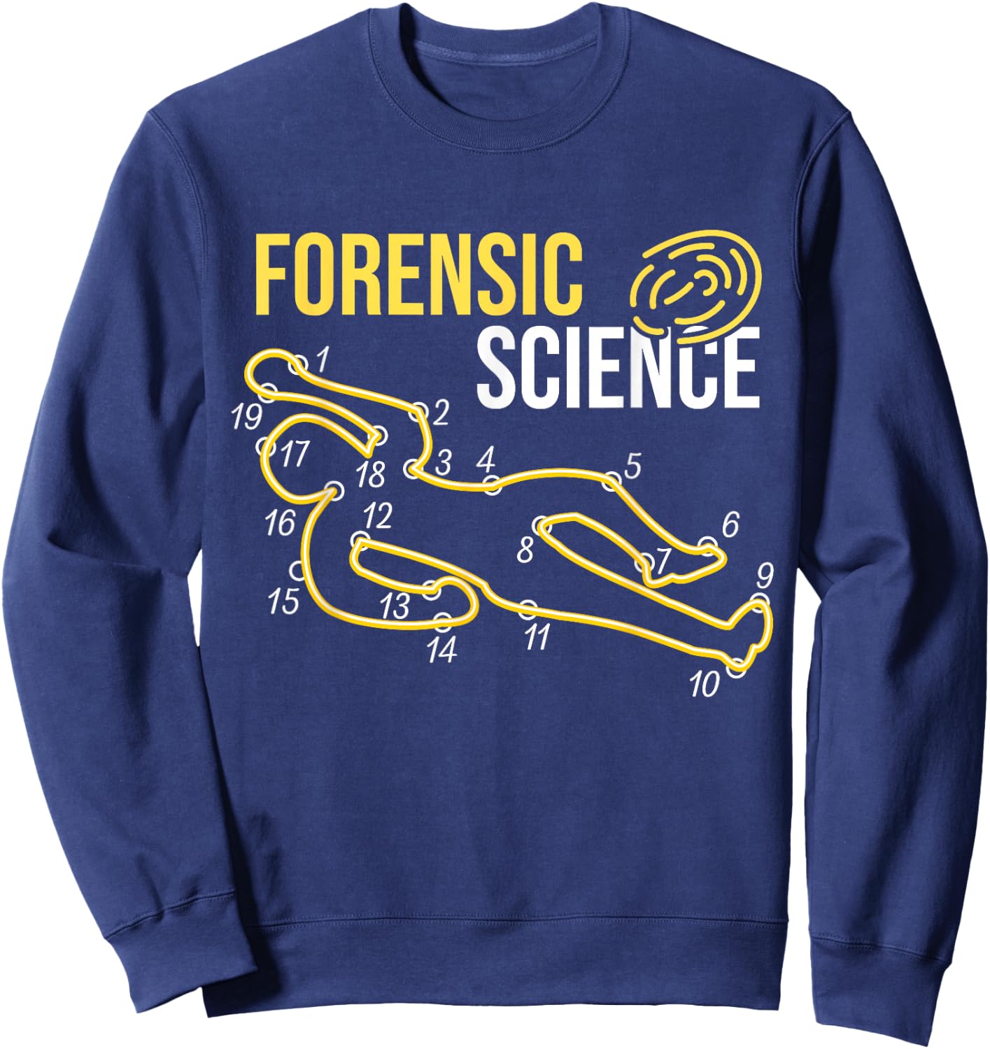 Connect Numbers, Crime Scene Forensic Science Sweatshirt - Sweatshirt | Navy