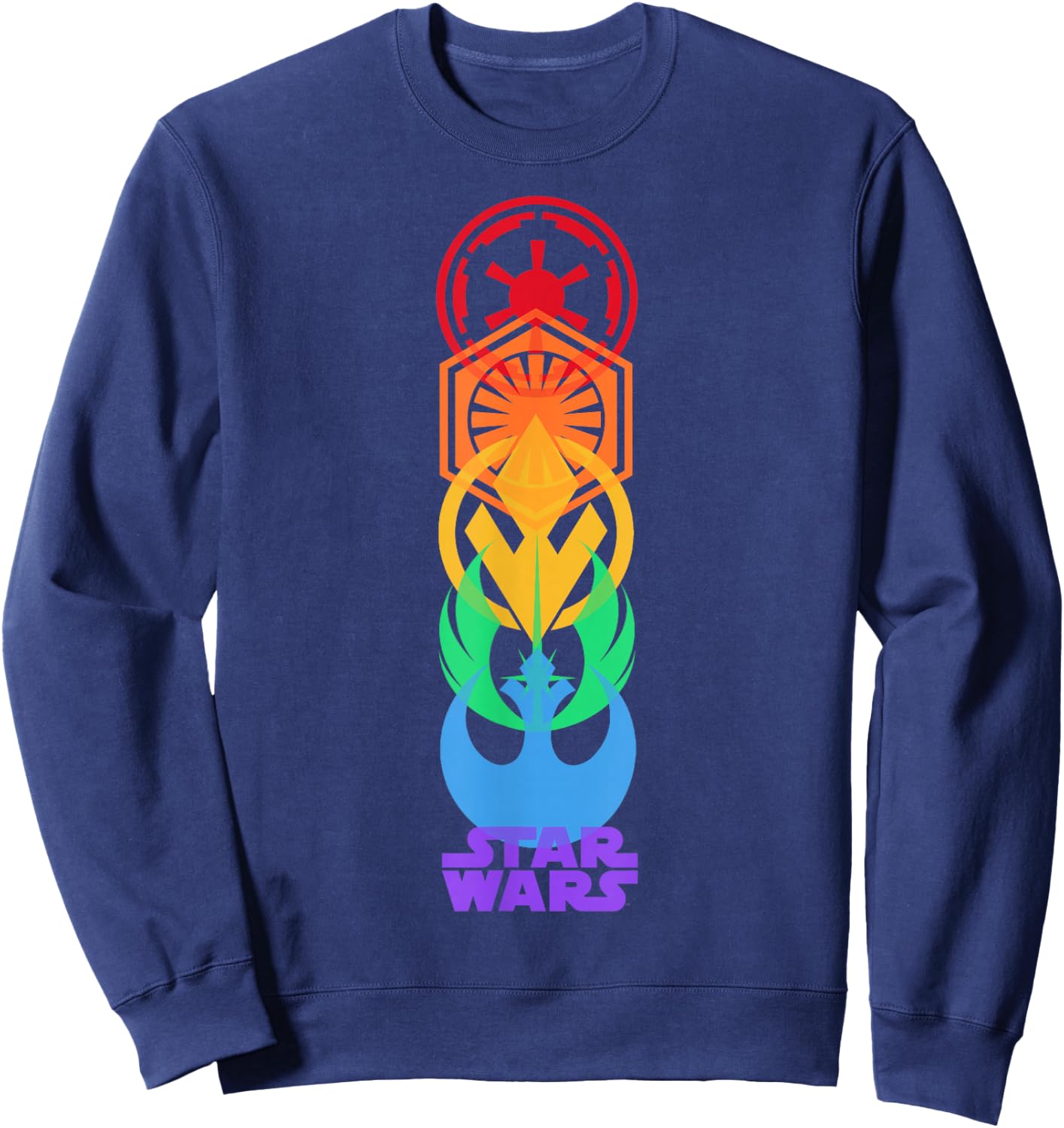 Star Wars Rainbow Logo Stack Sweatshirt - Sweatshirt | Navy