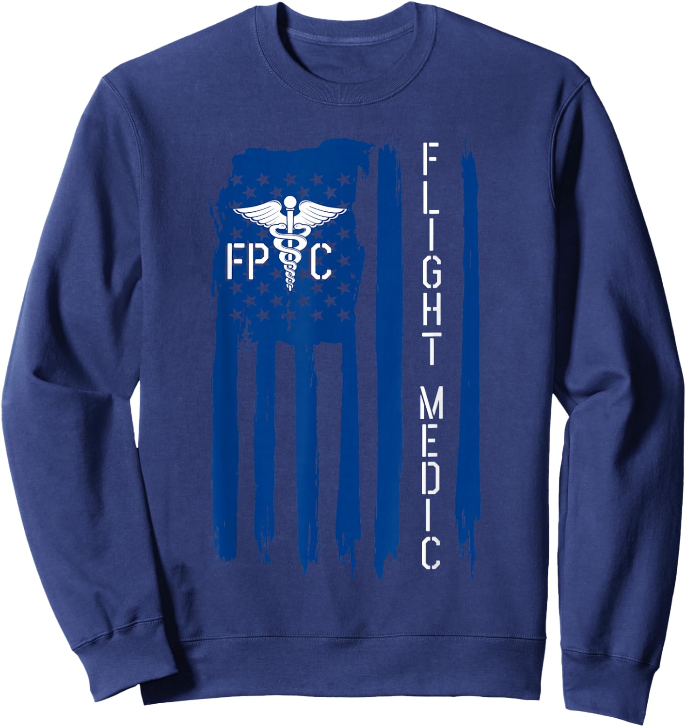 Flight Medic American Flag Flight Paramedic Emergency Nurse Sweatshirt - Sweatshirt | Navy