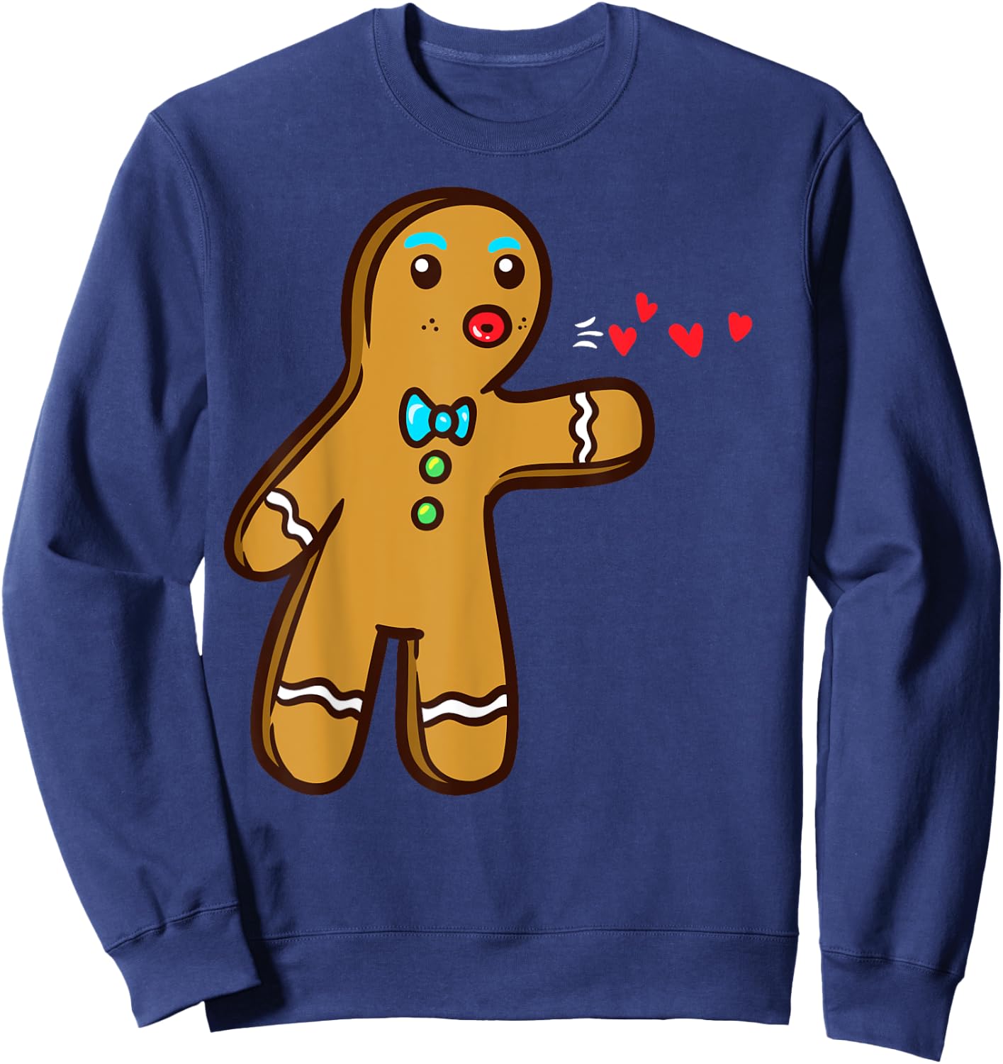 Gingerbread Cookie Matching Couple Christmas Sweatshirt - Sweatshirt | Navy