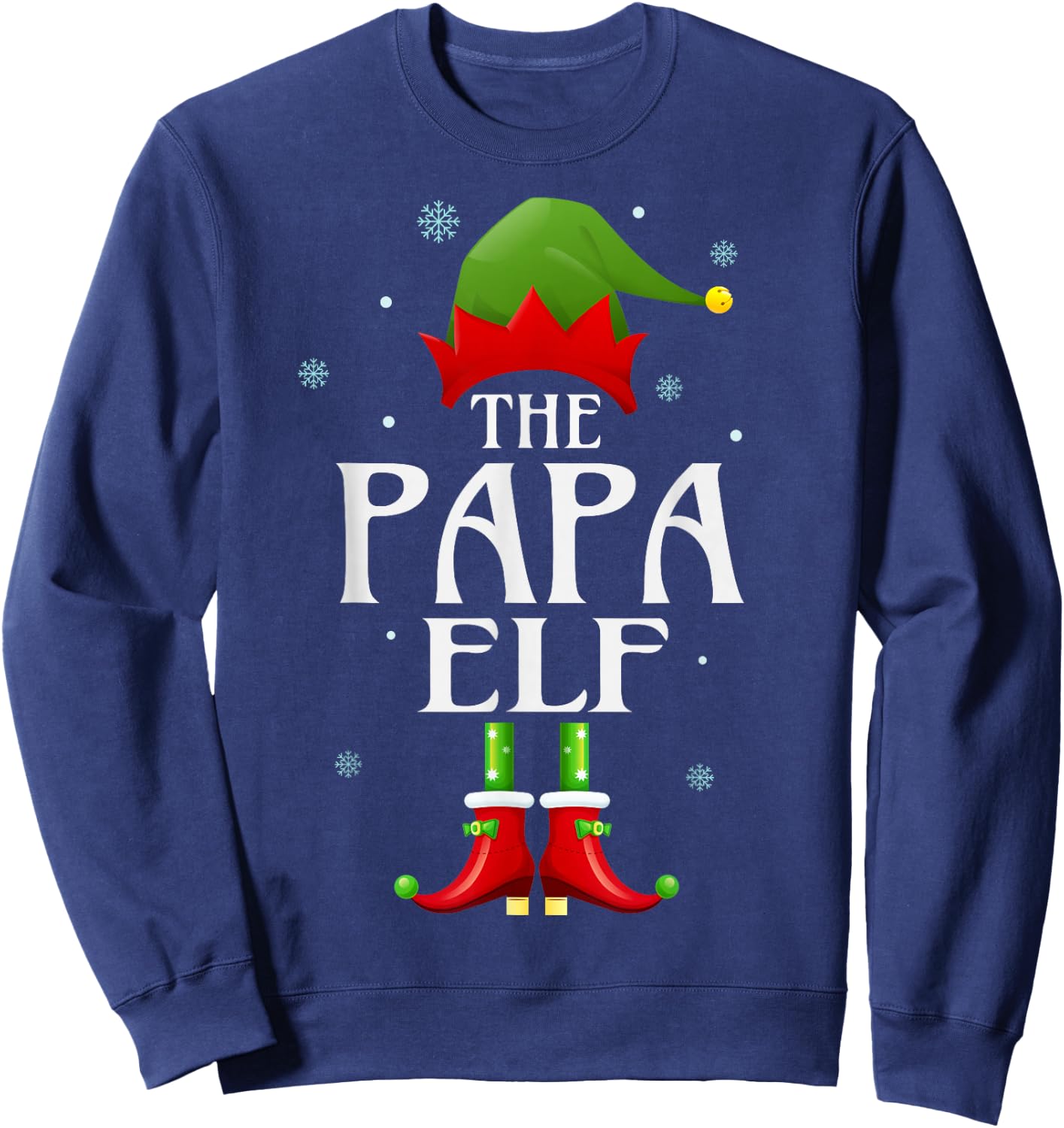 Papa Elf Xmas Matching Family Group Christmas Party Pajama Sweatshirt - Sweatshirt | Navy