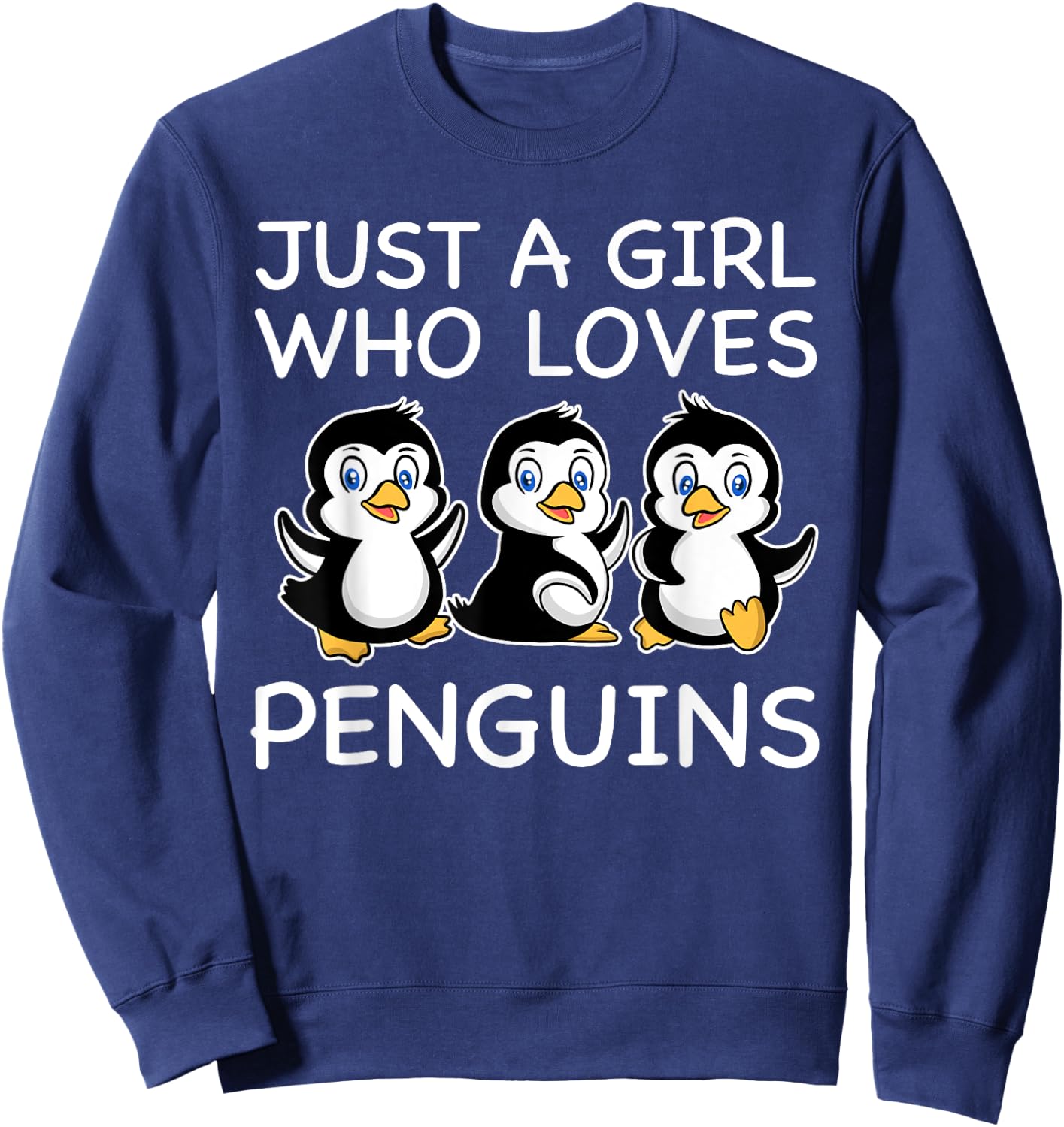 Cute Penguin Art Women Girls Baby Bird Animal Penguin Lover Sweatshirt - Sweatshirt | Navy