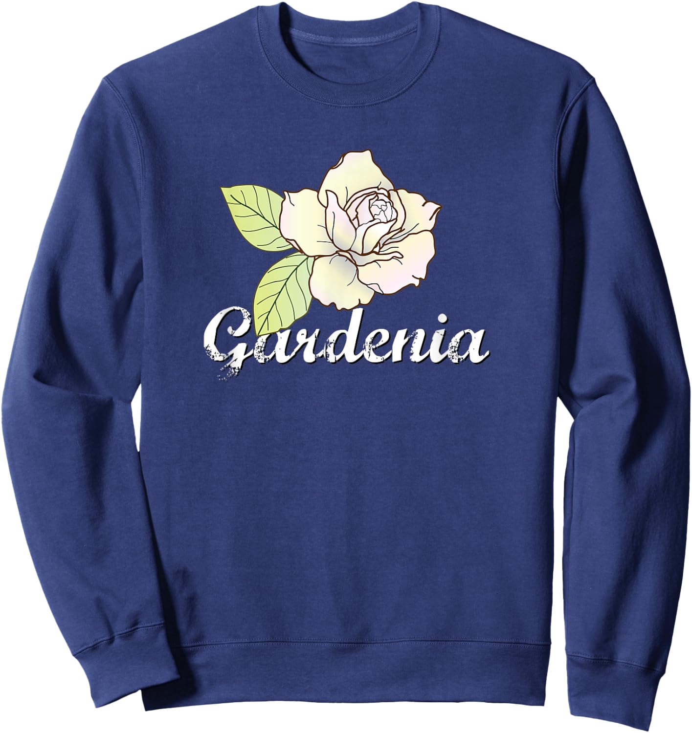Cute Gardenia Flower Shirt, Gardening Gift, Garden T Shirt Sweatshirt - Sweatshirt | Navy
