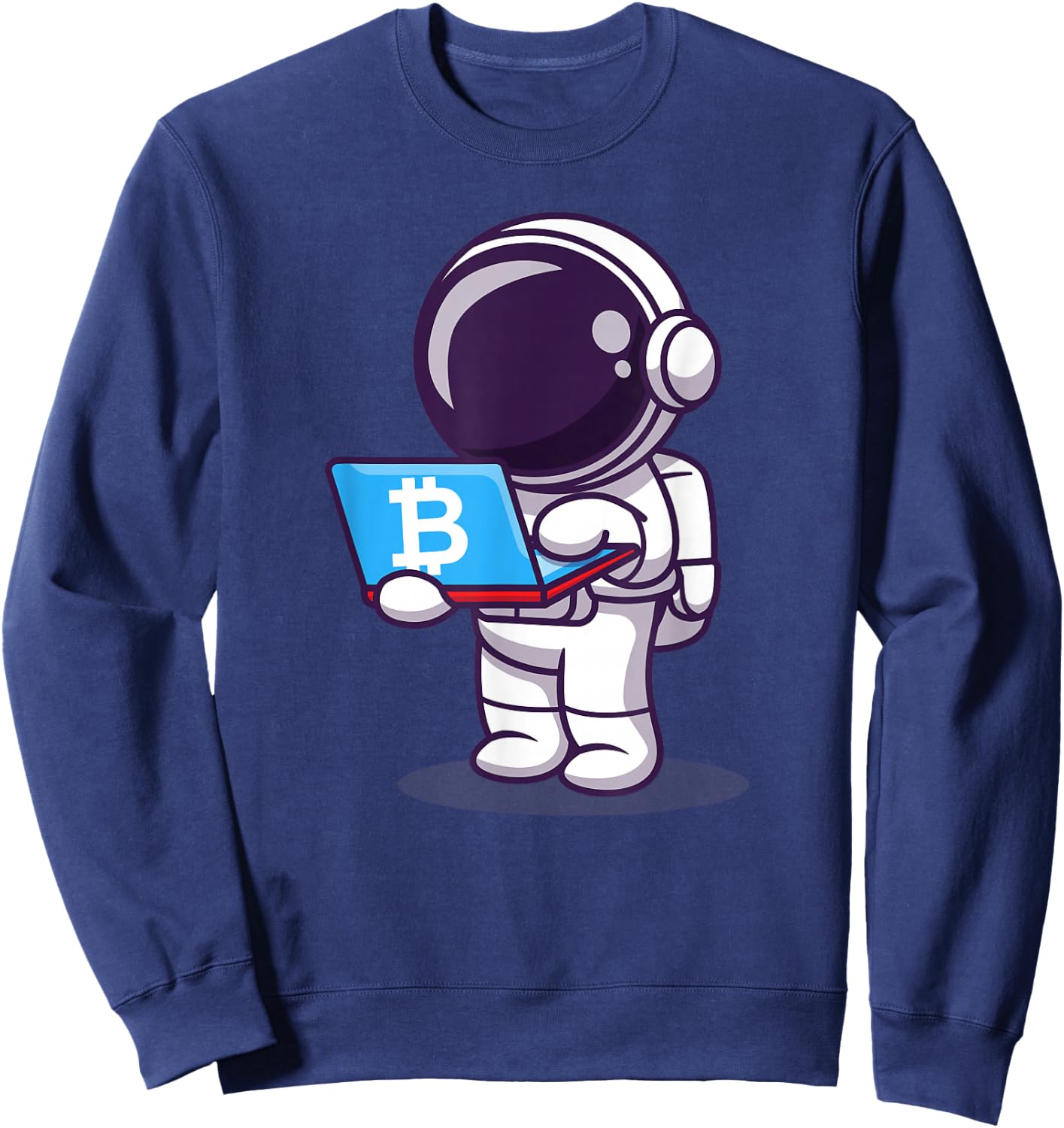 Astronaut buying ticket to the moon with BTC Bitcoin Sweatshirt - Sweatshirt | Navy