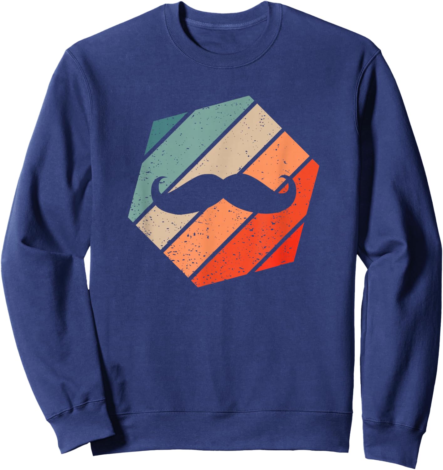 Mustache Retro Style Vintage Sweatshirt - Sweatshirt | Navy