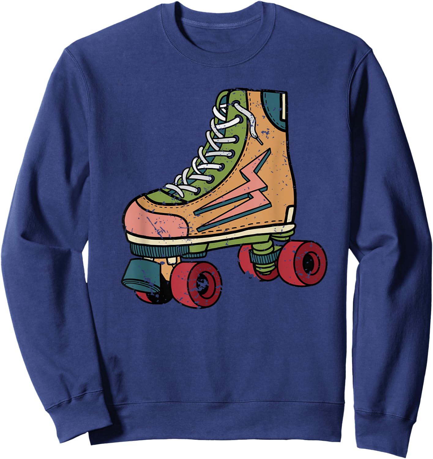 Roller Skating Art Men Women 80s Roller Derby Rollerskate Sweatshirt - Sweatshirt | Navy