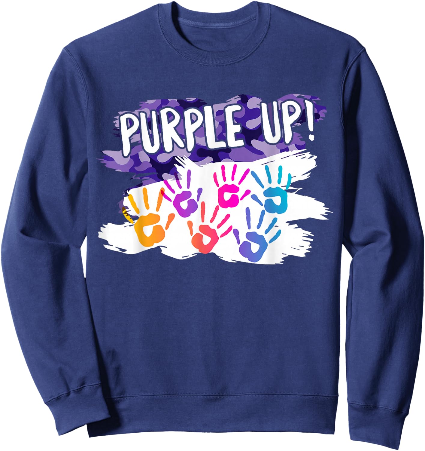 Purple Up T Shirt Month Of Military Child Kids Awareness Sweatshirt - Sweatshirt | Navy