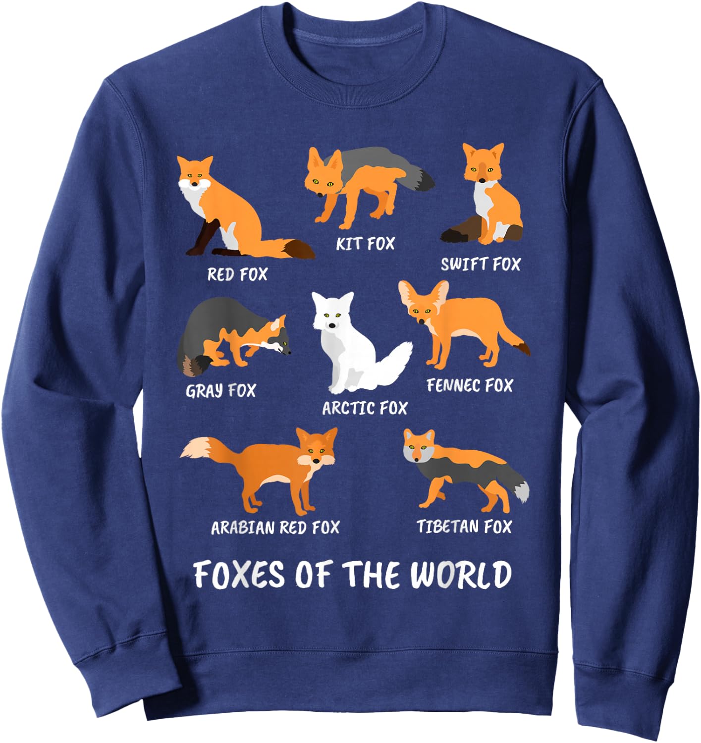 Foxes of the World Fox Lover Sweatshirt - Sweatshirt | Navy