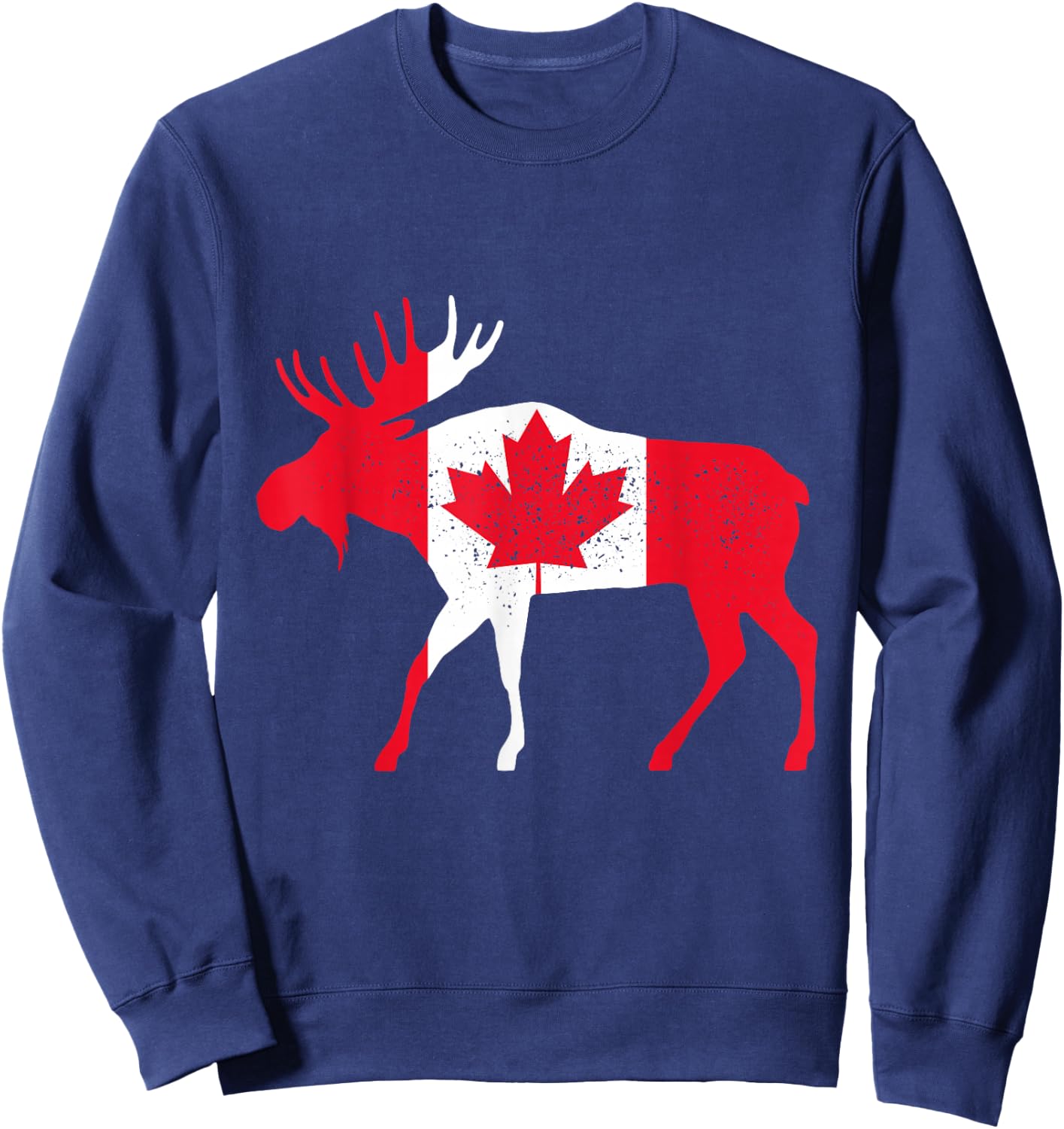 Canadian Maple Leaf Canada Flag Eh Funny Moose Gifts 1867 Sweatshirt - Sweatshirt | Navy