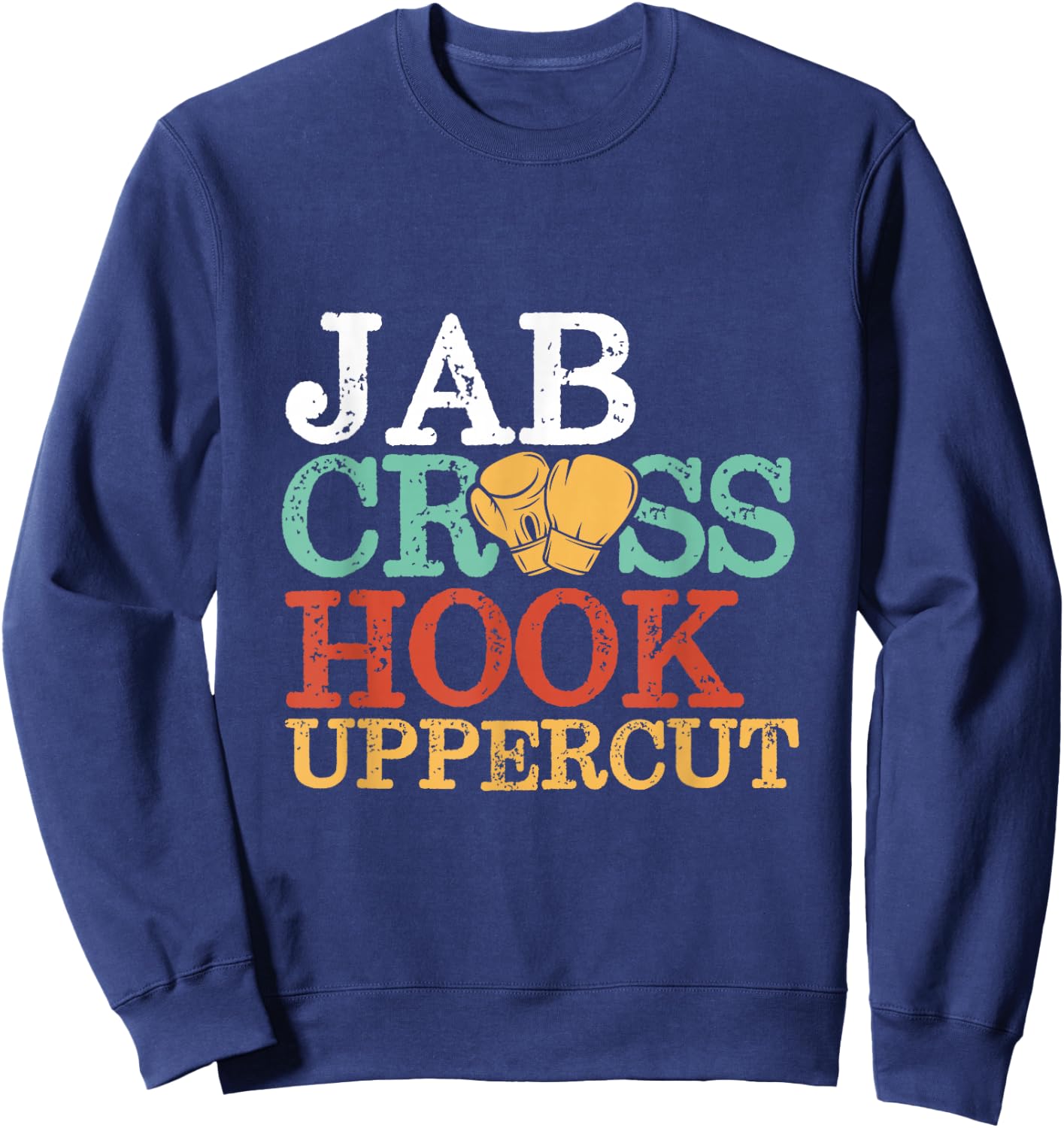 Jab Cross Hook Uppercut Boxer Workout Women Kickboxing Sweatshirt - Sweatshirt | Navy