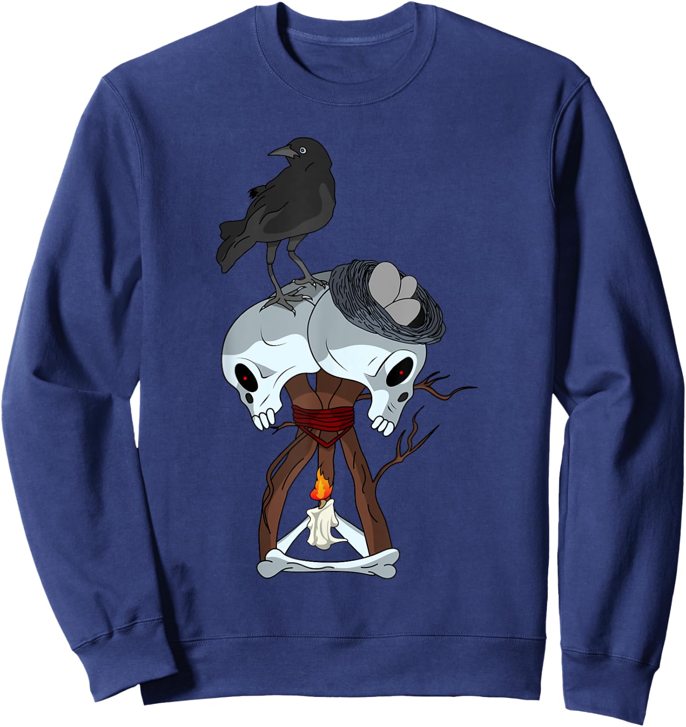 Skull hex Crow Video Game Sweatshirt - Sweatshirt | Navy