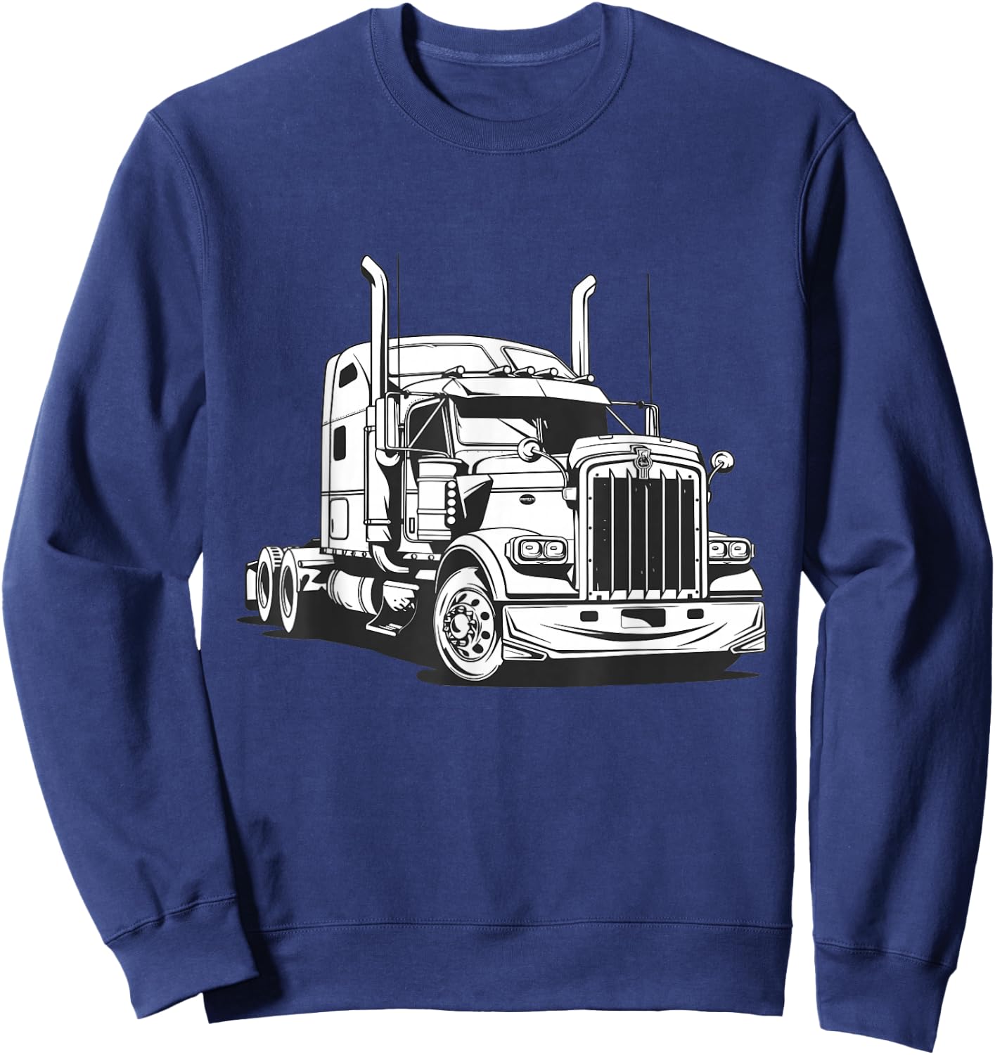 Semi Truck Driver Sweatshirt - Sweatshirt | Navy
