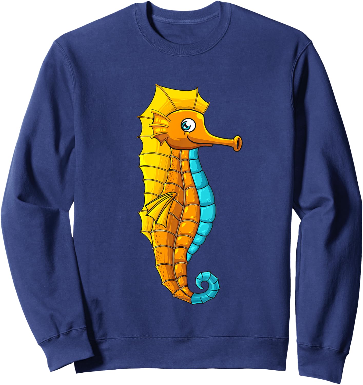 Cute Seahorse Art Women Seahorse Sea Animal Lovers Sweatshirt - Sweatshirt | Navy