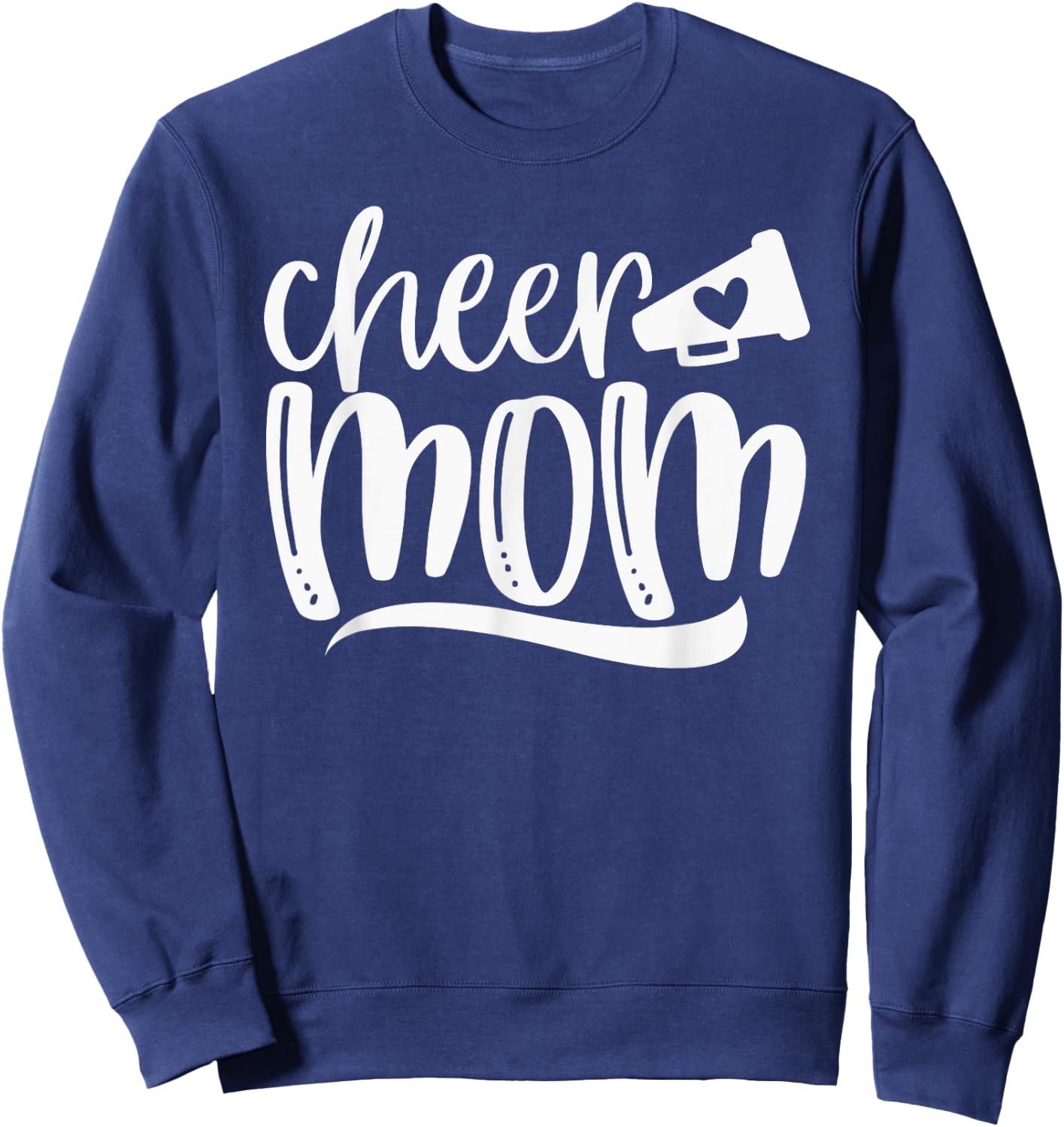 Cheer Mom Shirt, Megaphone with Heart Accent, Women Sweatshirt - Sweatshirt | Navy
