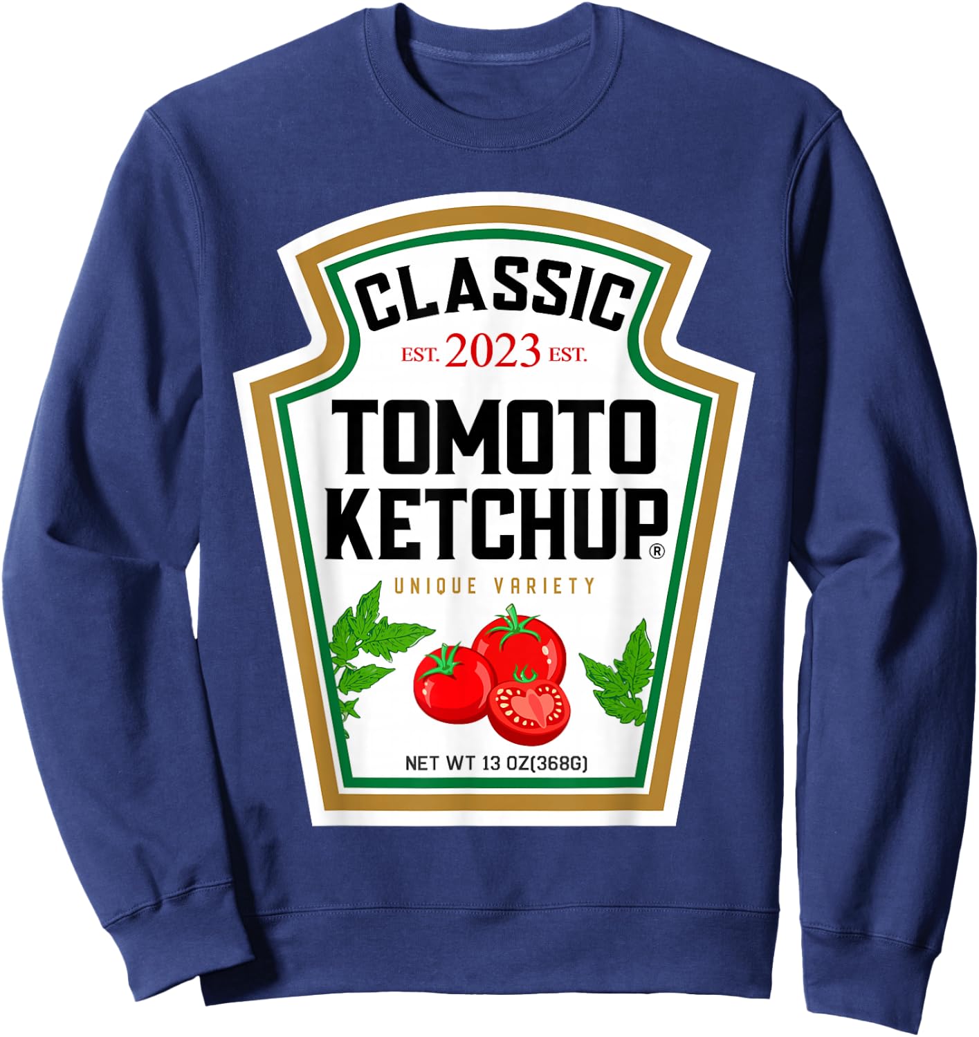 Red Ketchup DIY Costume Matching Couples Groups Halloween Sweatshirt - Sweatshirt | Navy
