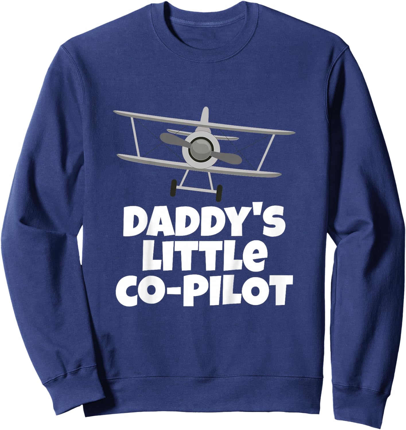 Daddy's Little Co-Pilot Kid's Airplane Sweatshirt - Sweatshirt | Navy