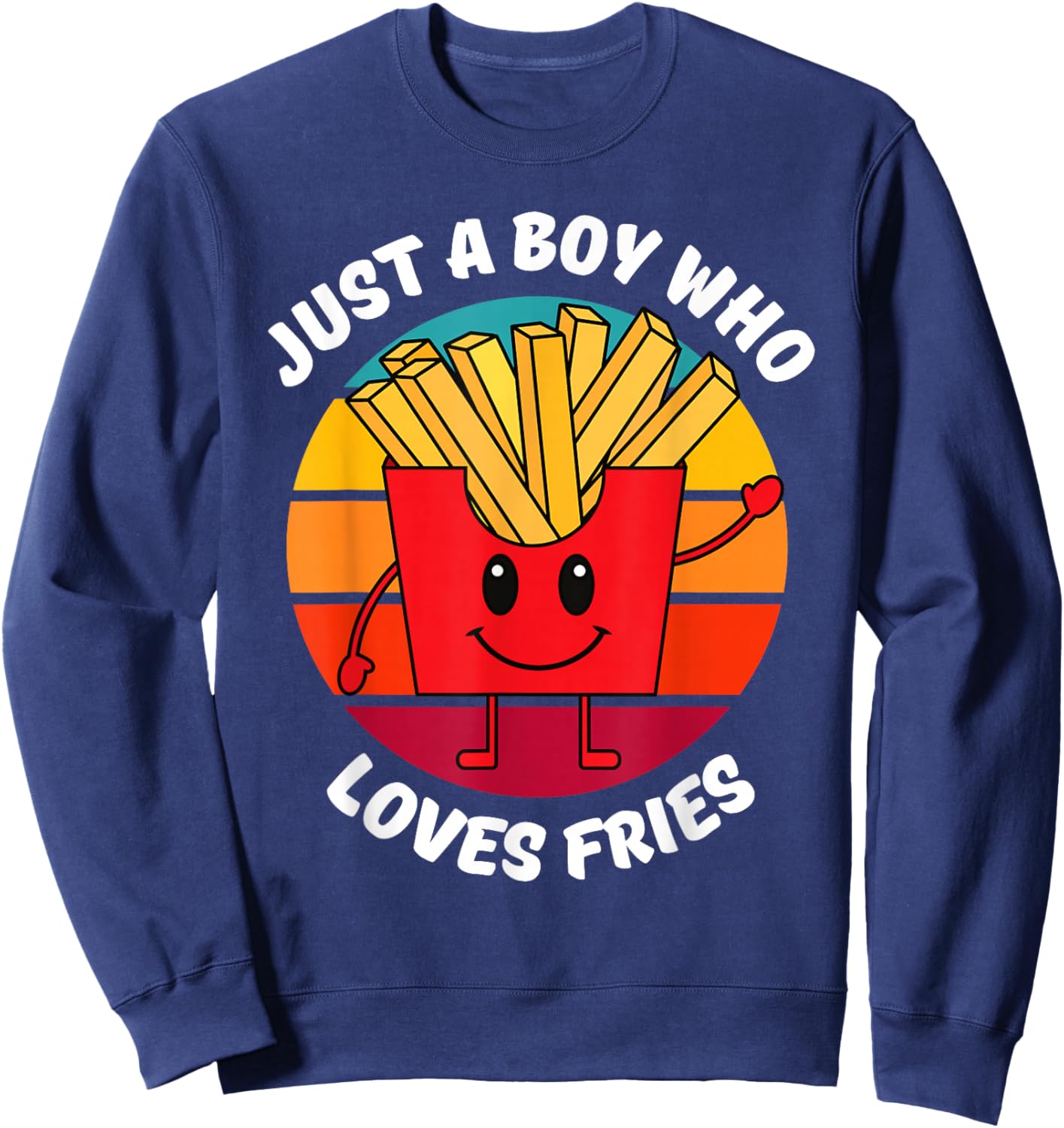 Just A Boy Who Loves French Fries Kids Toddler Baby 5T 4T 3T Sweatshirt - Sweatshirt | Navy
